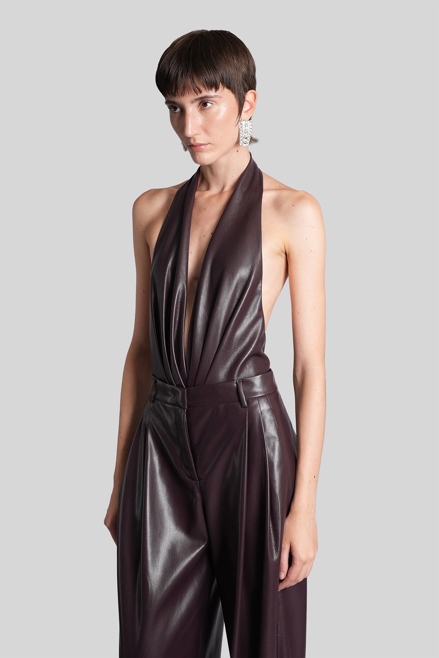 The Andamane Zendaya Bodysuit Body In Bordeaux Polyester In Burgundy