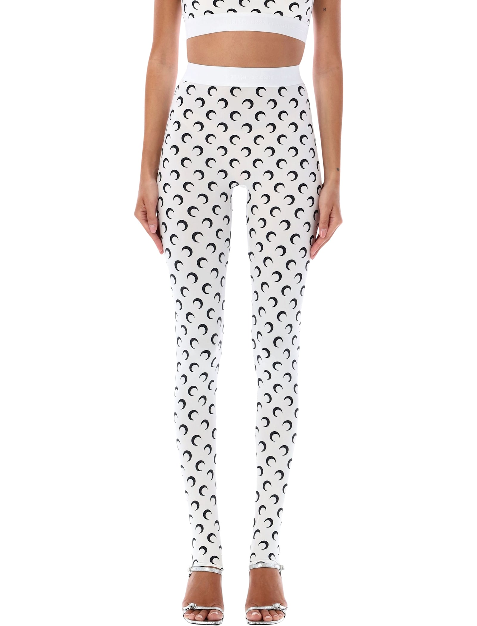 Marine Serre All-over Moon Print Leggings In White