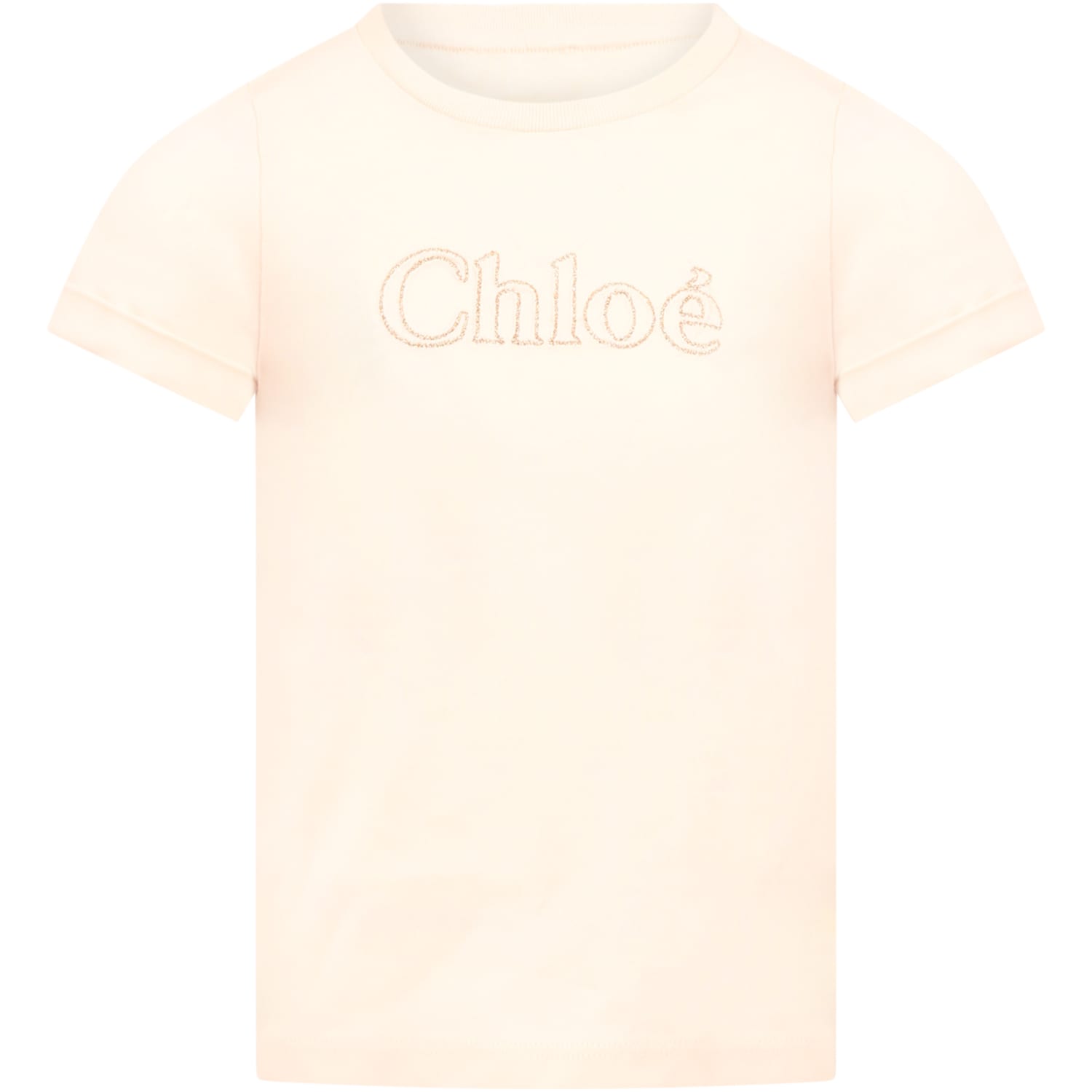 Chloé Pink T-shirt For Girl With Logo