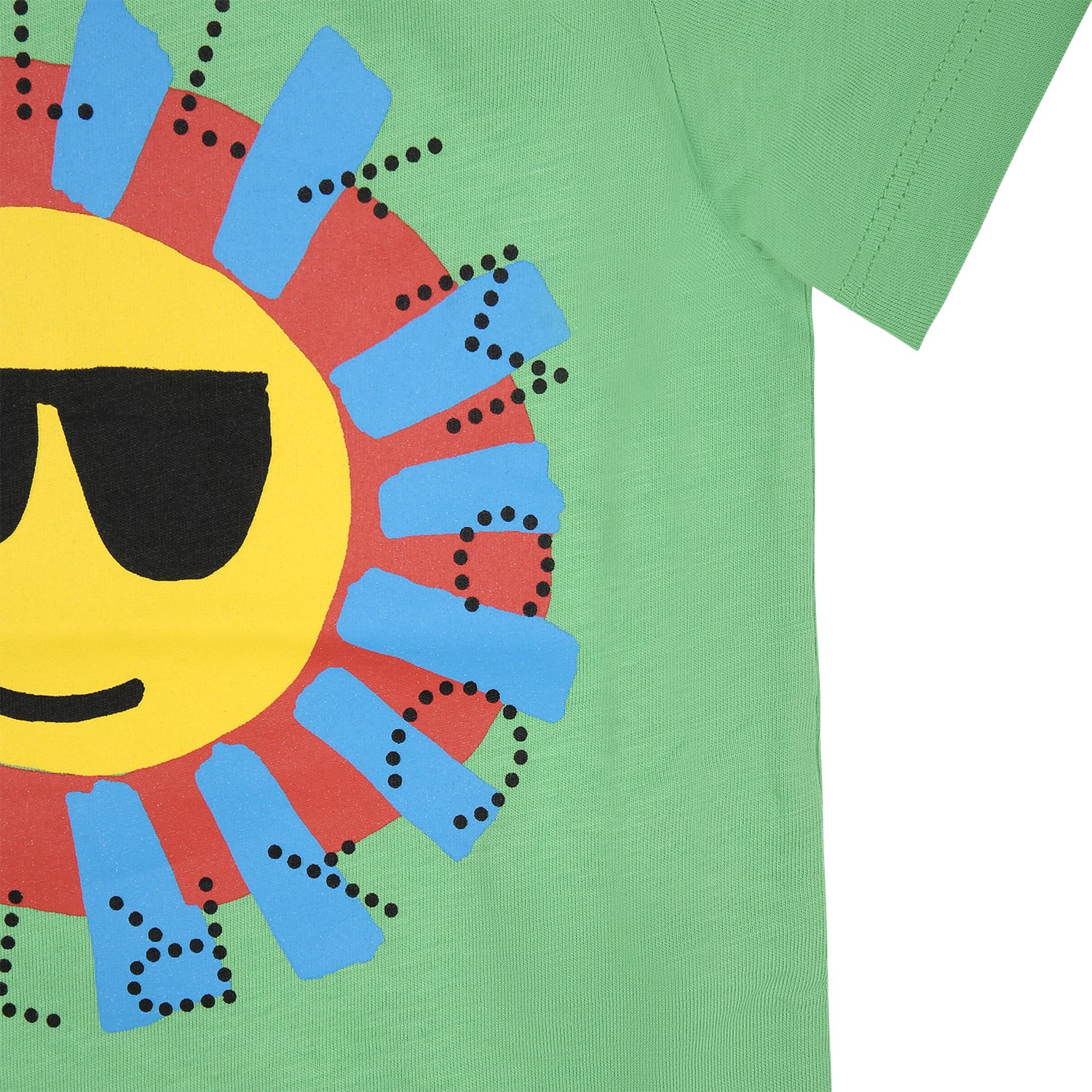 Shop Stella Mccartney Green T-shirt For Baby Boy With Sun