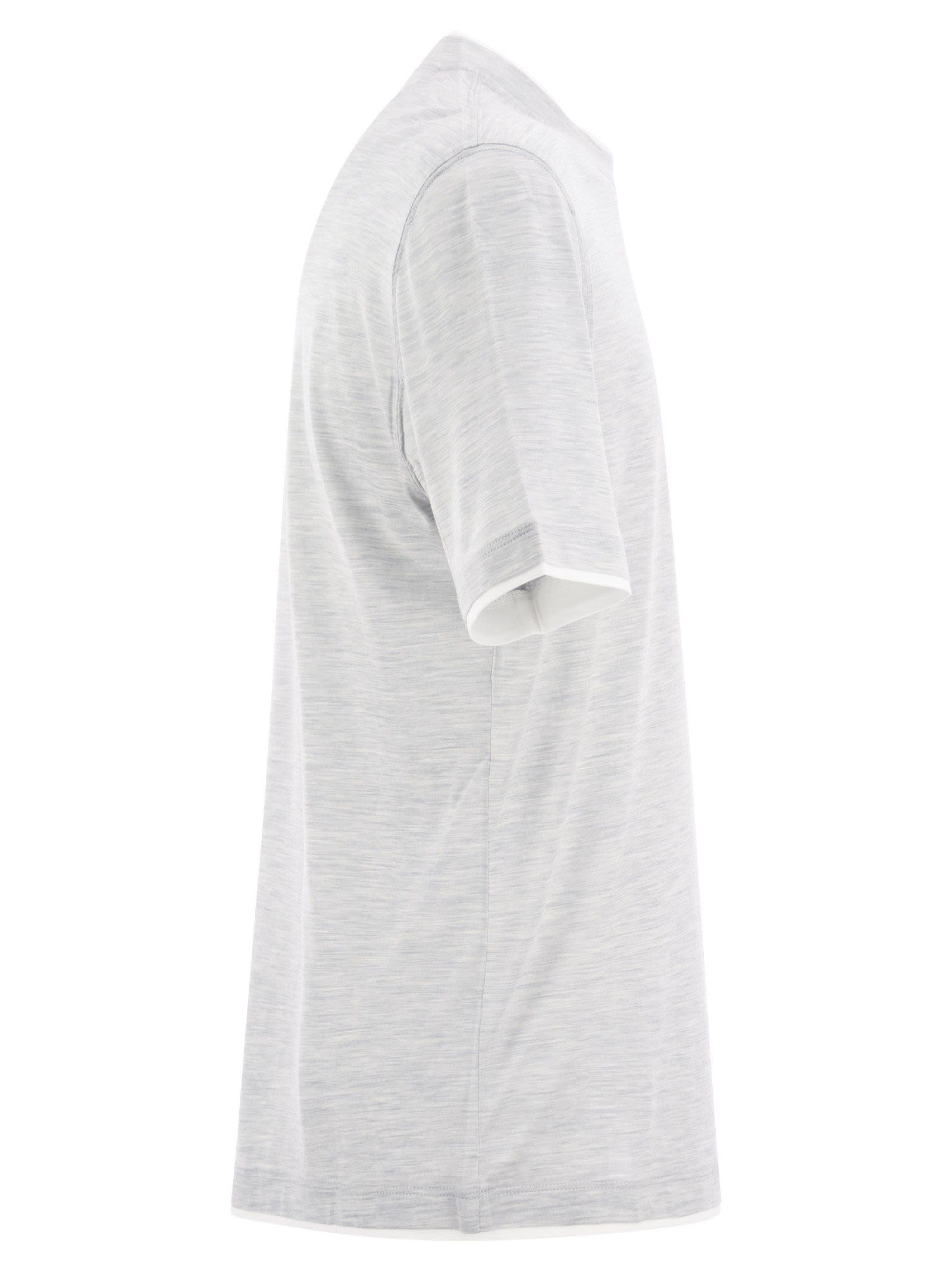 Brunello Cucinelli Slim Fit T-shirt In Pearl