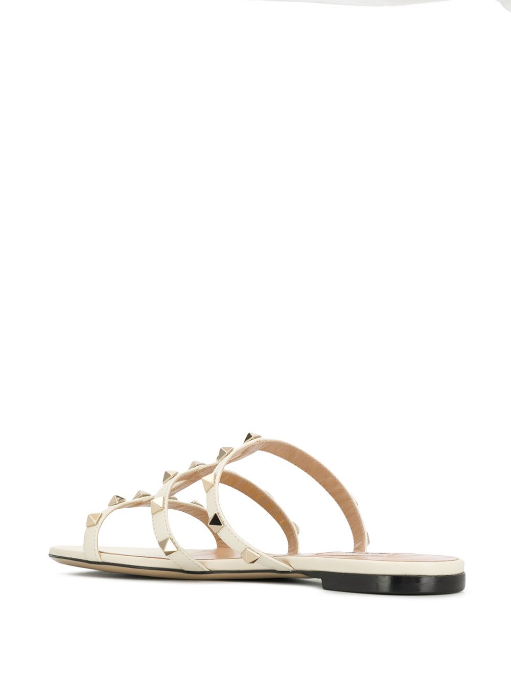 Valentino Garavani Valentino Rockstud Leather Sandal In White
