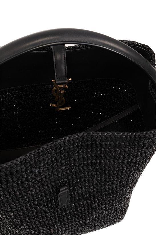 Shop Saint Laurent Le 37 Logo Plaque Bucket Bag In Nero