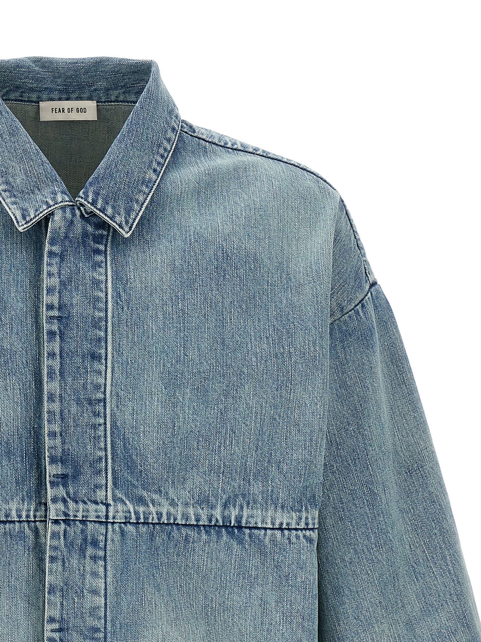 Fear Of God Denim Trucker Casual Jackets And Parka Blue In Blue