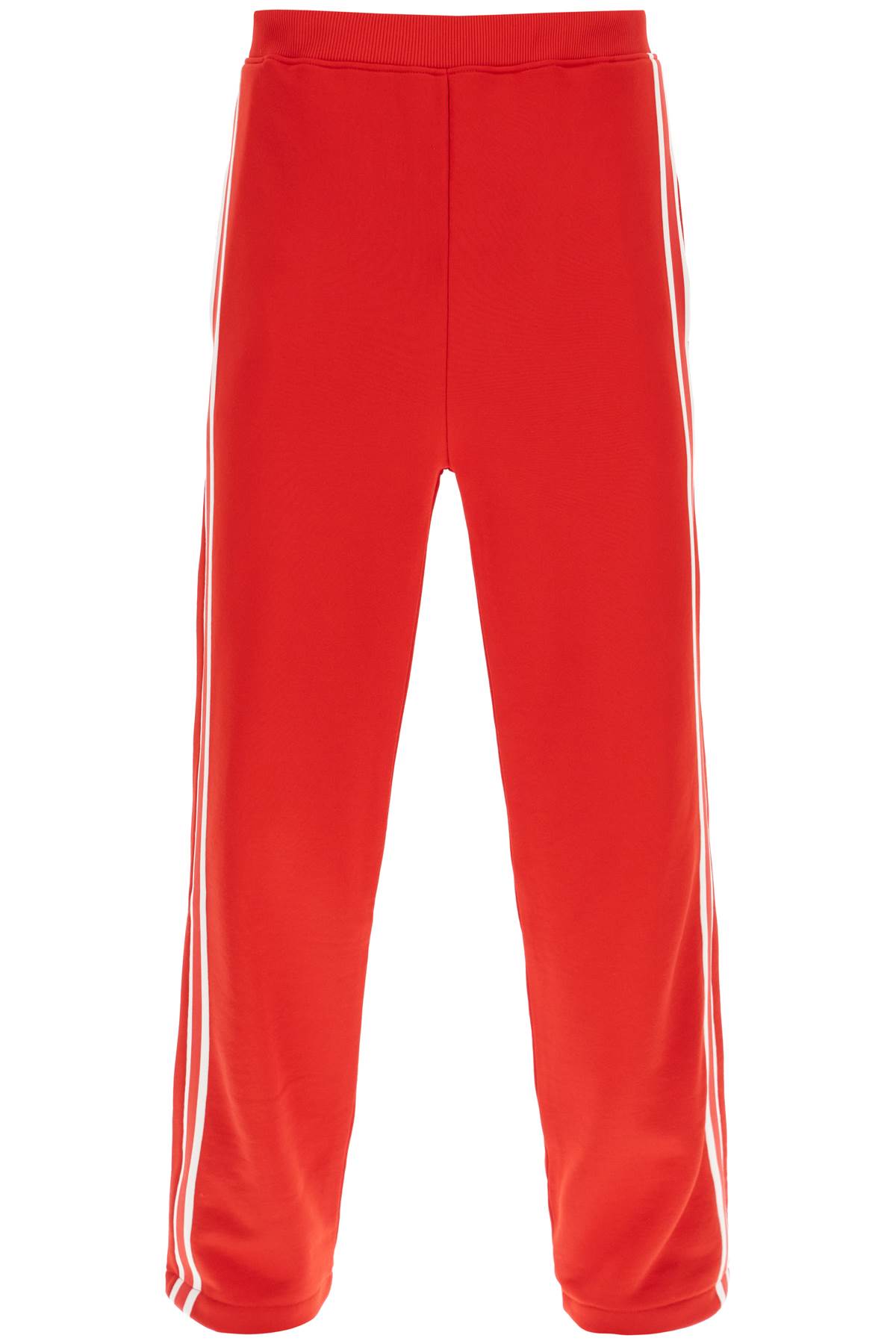 Shop Ami Alexandre Mattiussi Track Pants With Side Bands In Scarlet Red (red)