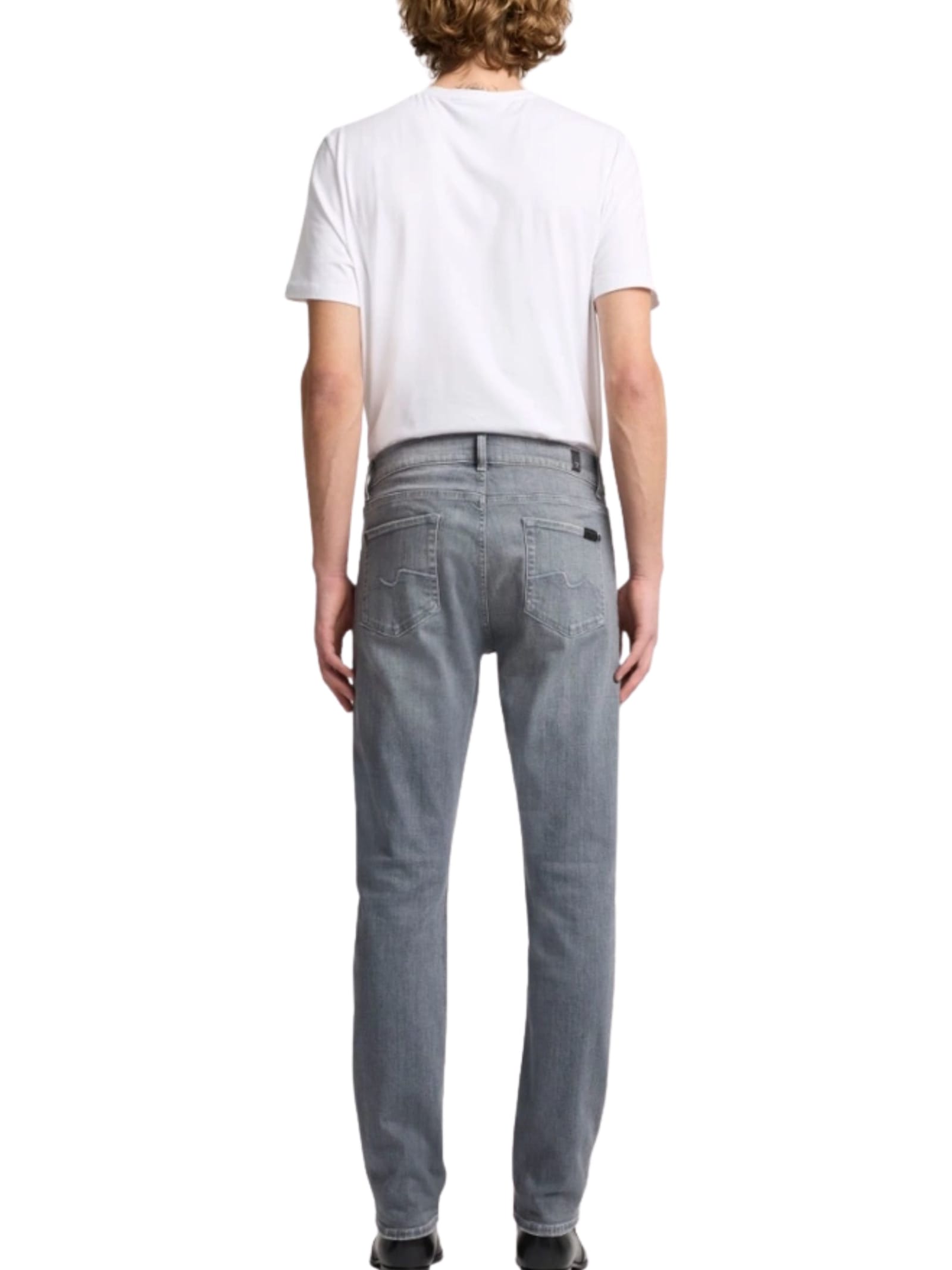 7 For All Mankind Tapered Jeans With Belt Loops And Pockets In Gray