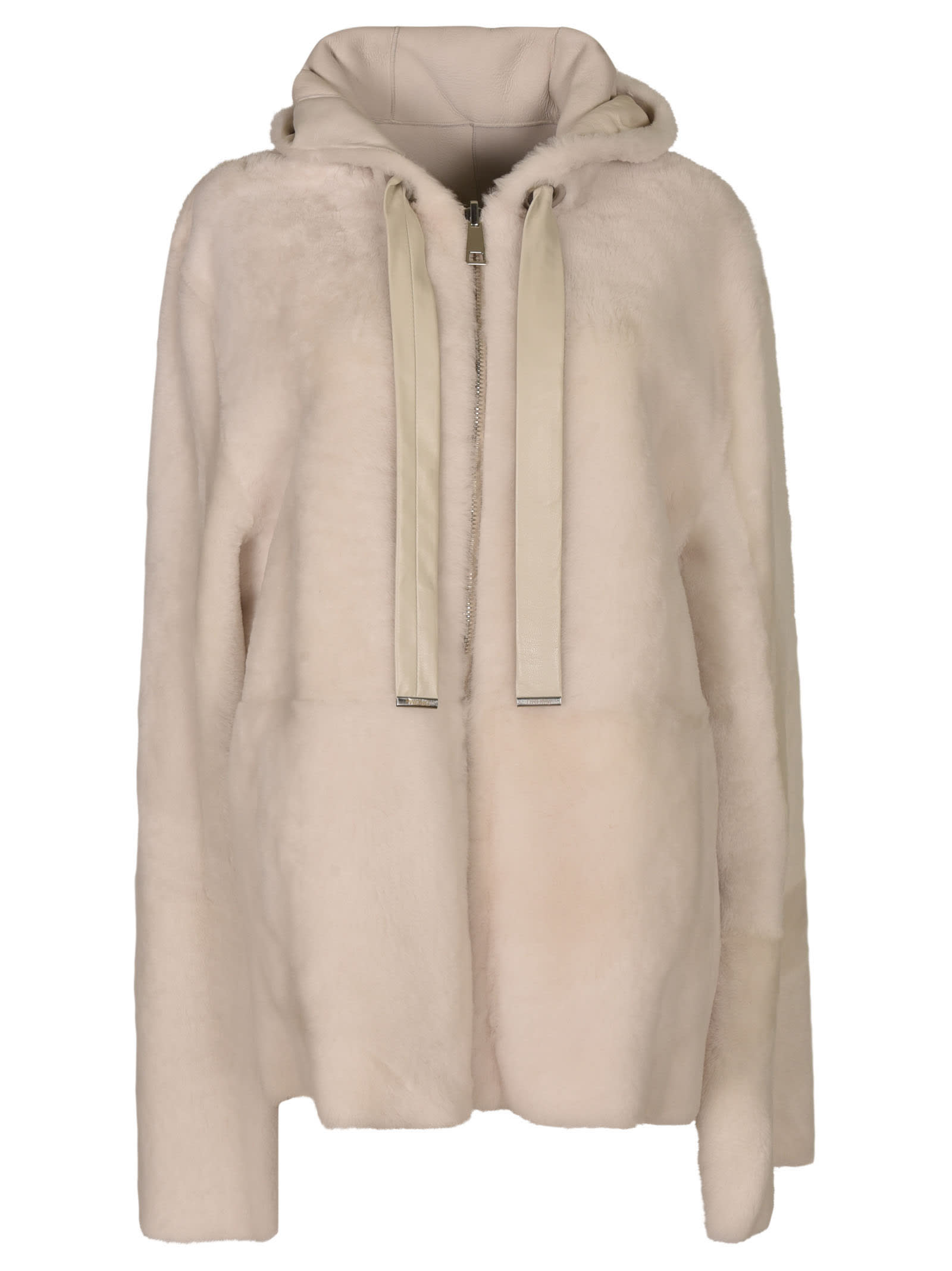 DROMe Fur Applique Oversize Zipped Jacket
