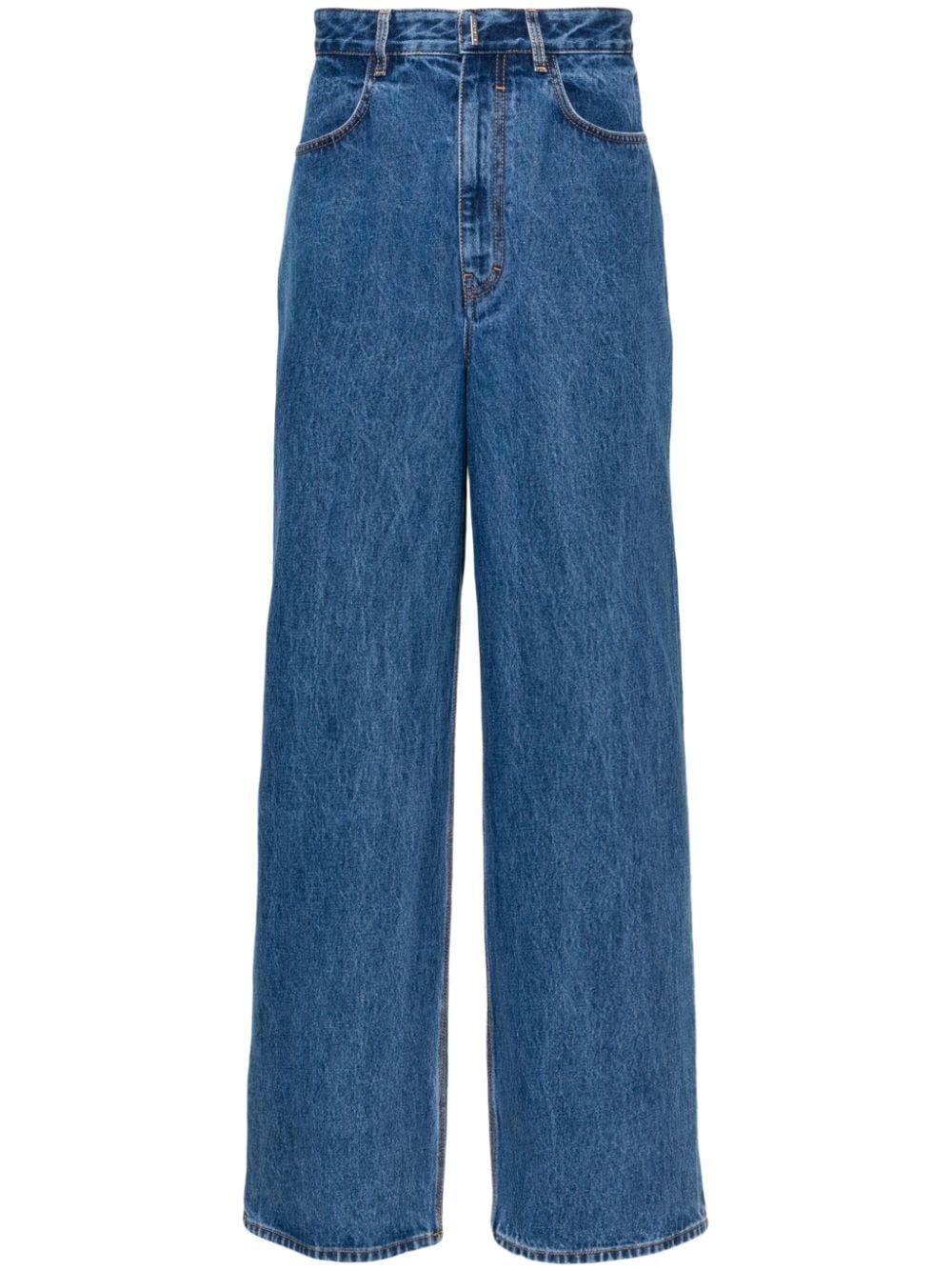 Givenchy Low Crotch Wide-leg Jeans In Blue