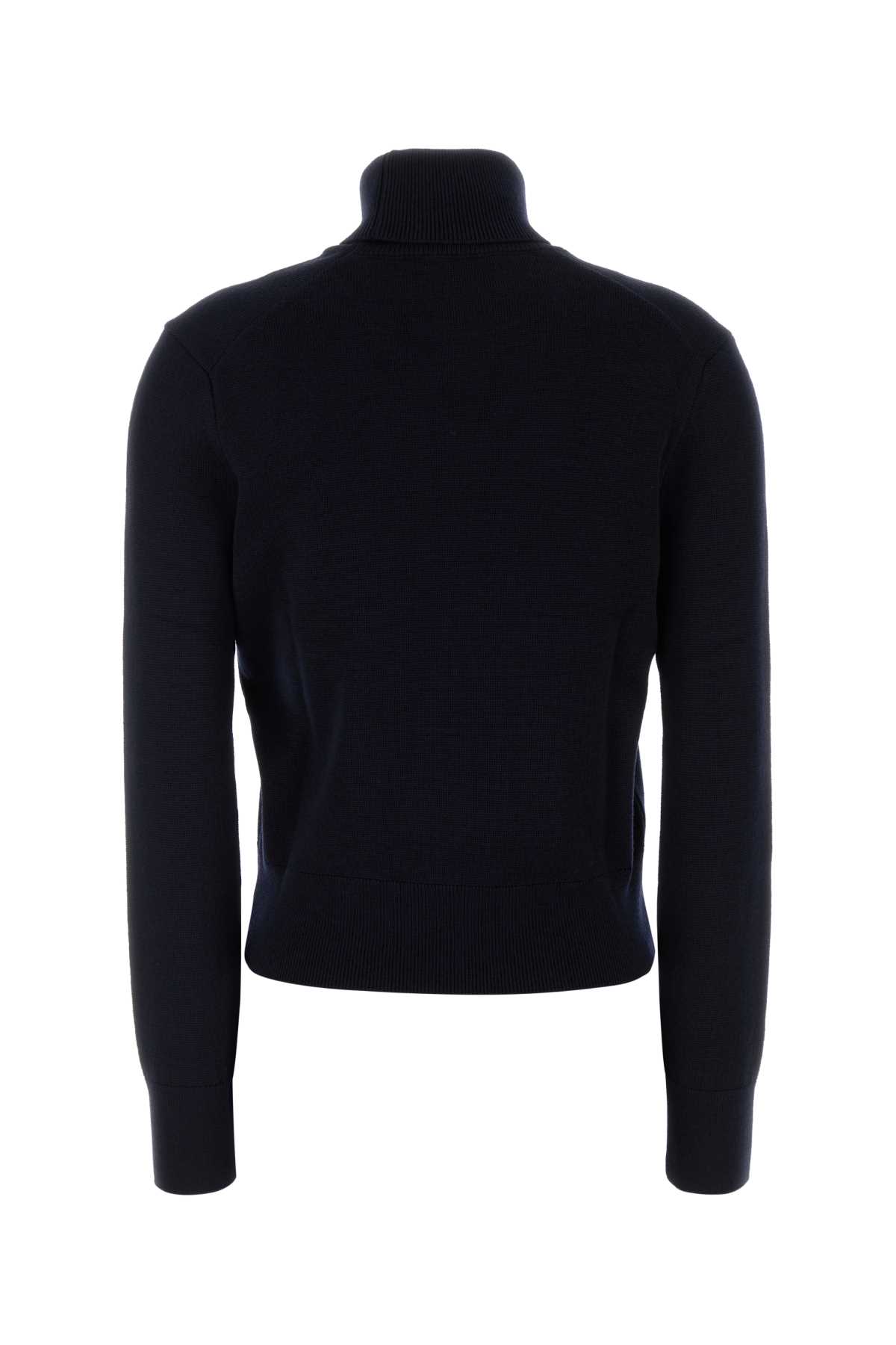 Ami Alexandre Mattiussi Wool Turtleneck Sweater With Ribbed Cuffs And Hem In Black
