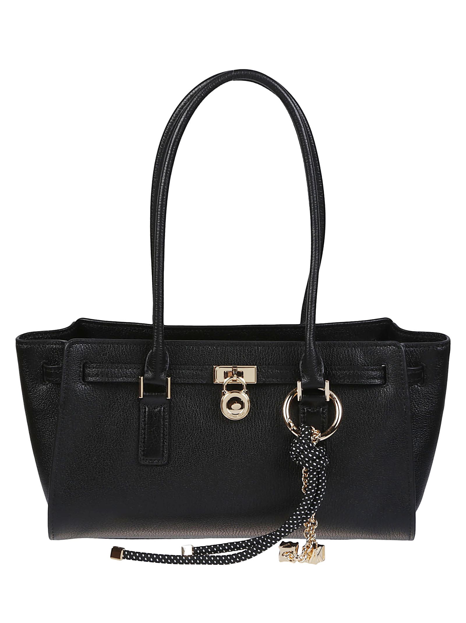 Michael Kors Double-handle Leather Shoulder Bag In Black