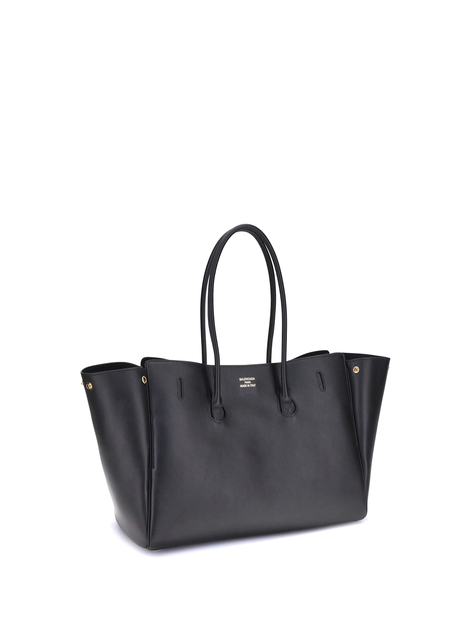 Balenciaga Structured Tote Bag With Buckle And Gold-tone In Black