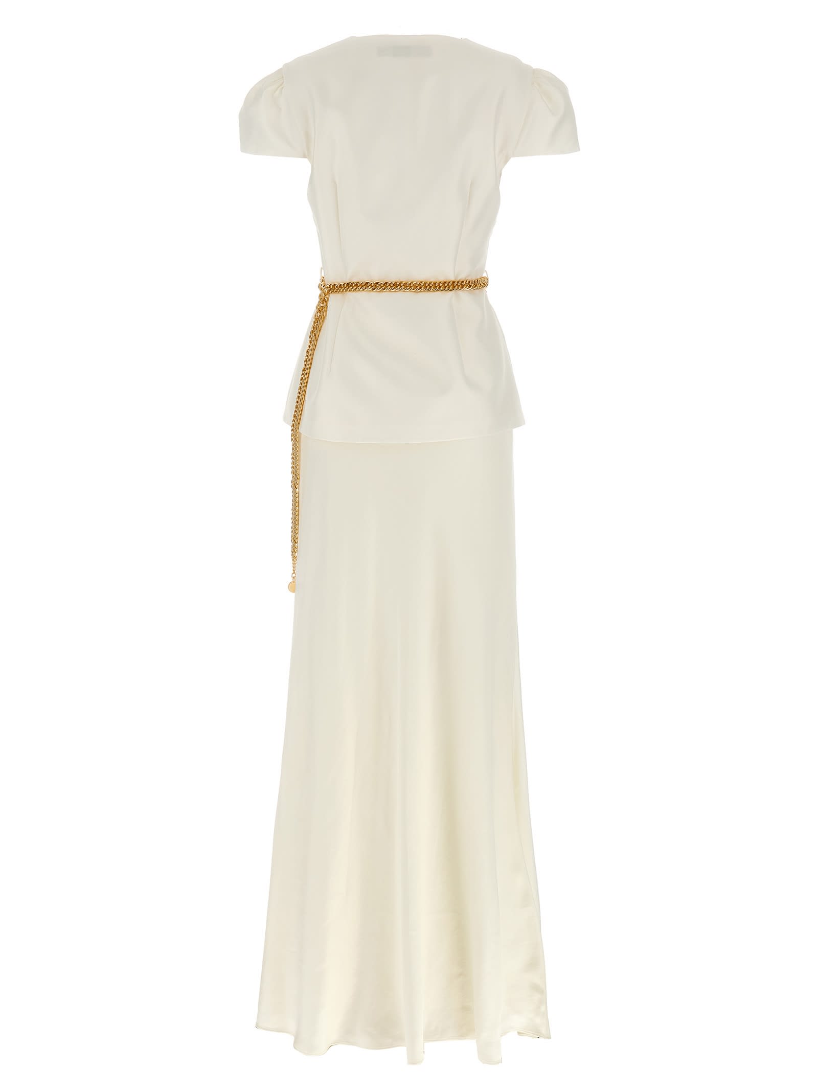 Self-portrait Taffeta Cream Polyester Dress In Neutral
