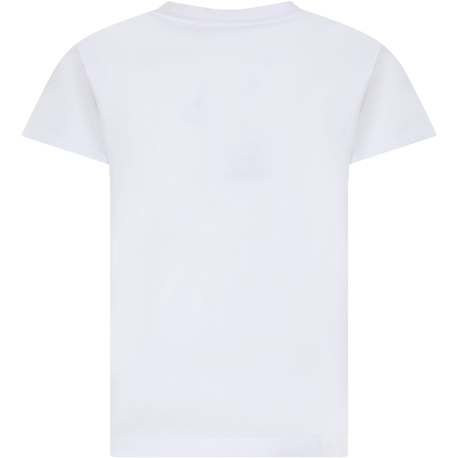 Shop Moschino White T-shirt For Kids With Logo And Teddy Bear