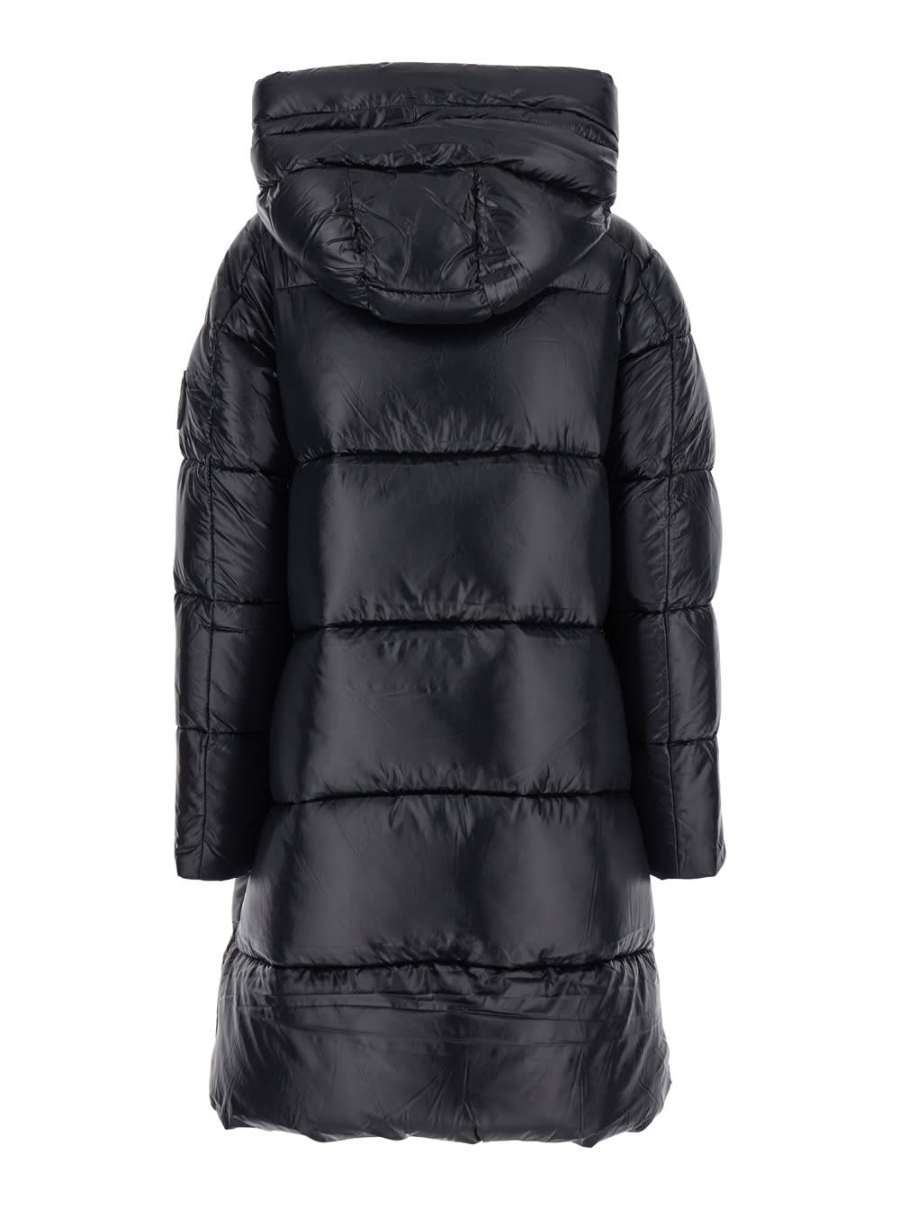 Shop Save The Duck Isabel Black Oversized Down Jacket With Hood In Nylon Woman