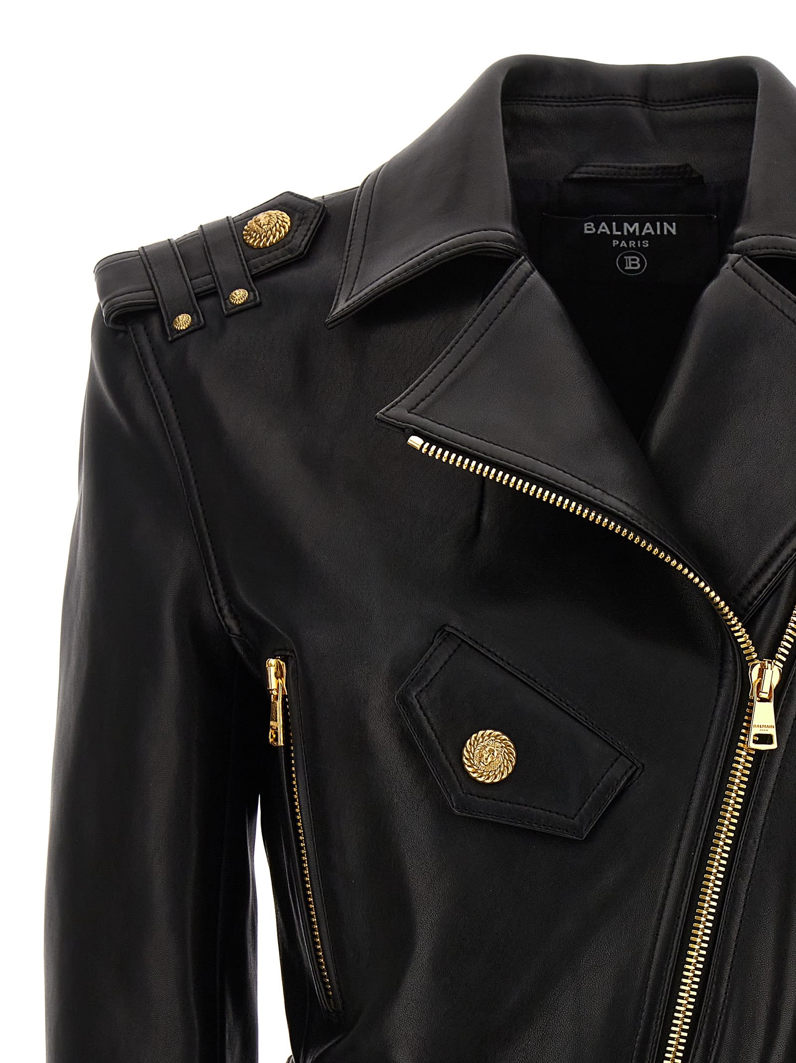 Shop Balmain Biker Nail In Black