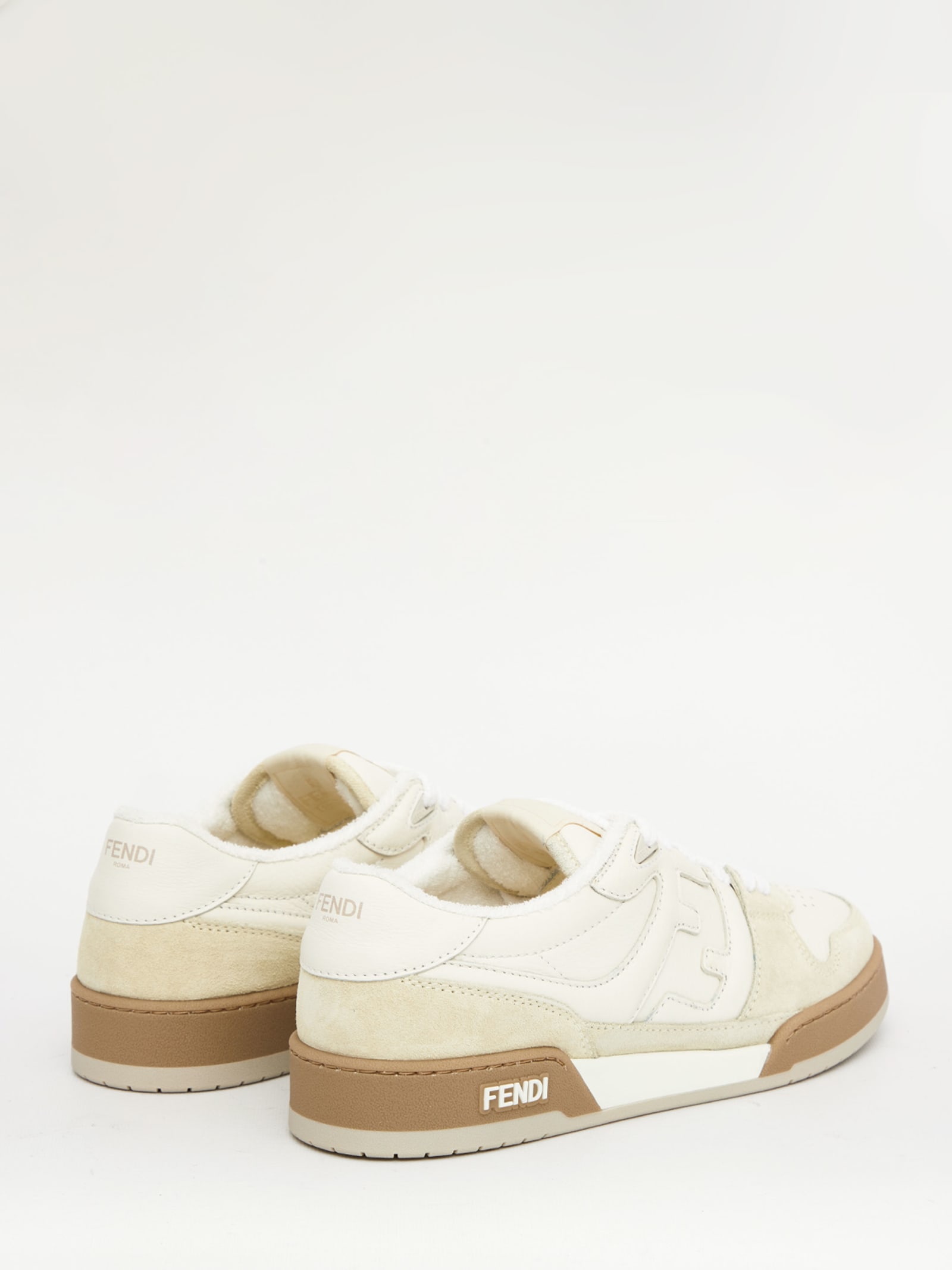 Shop Fendi Match Sneakers In White