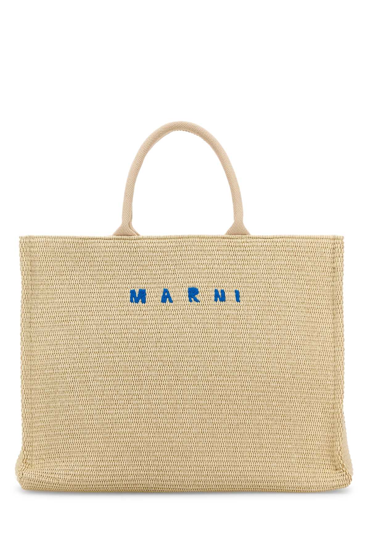 Ivory Raffia Shopping Bag