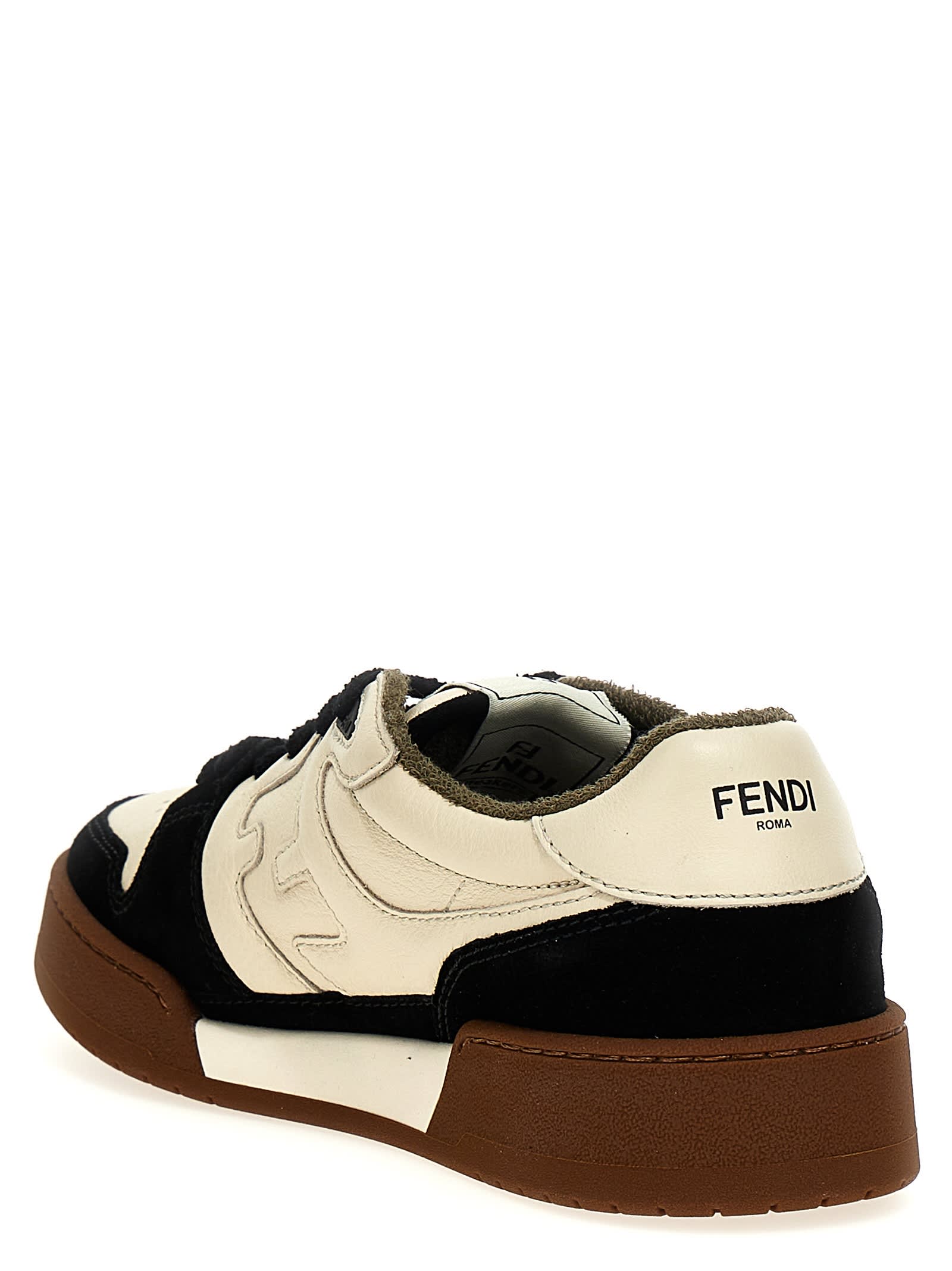 Shop Fendi Match Sneakers In Bianco