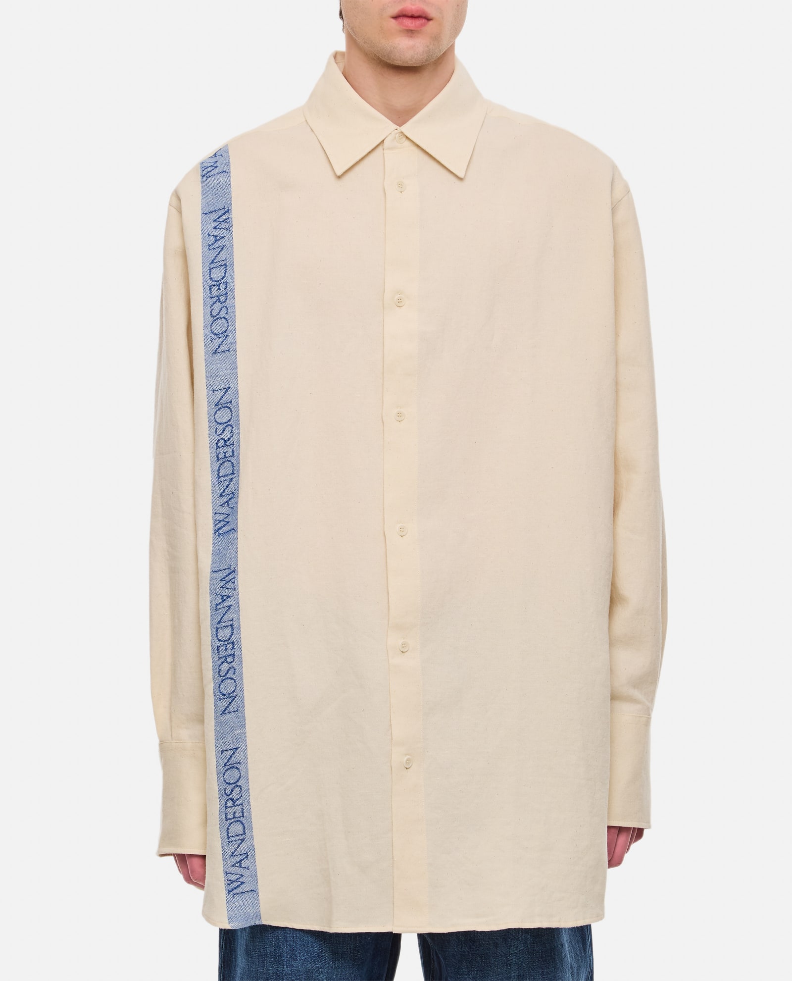 Shop Jw Anderson Tea Towel Oversized Shirt In White