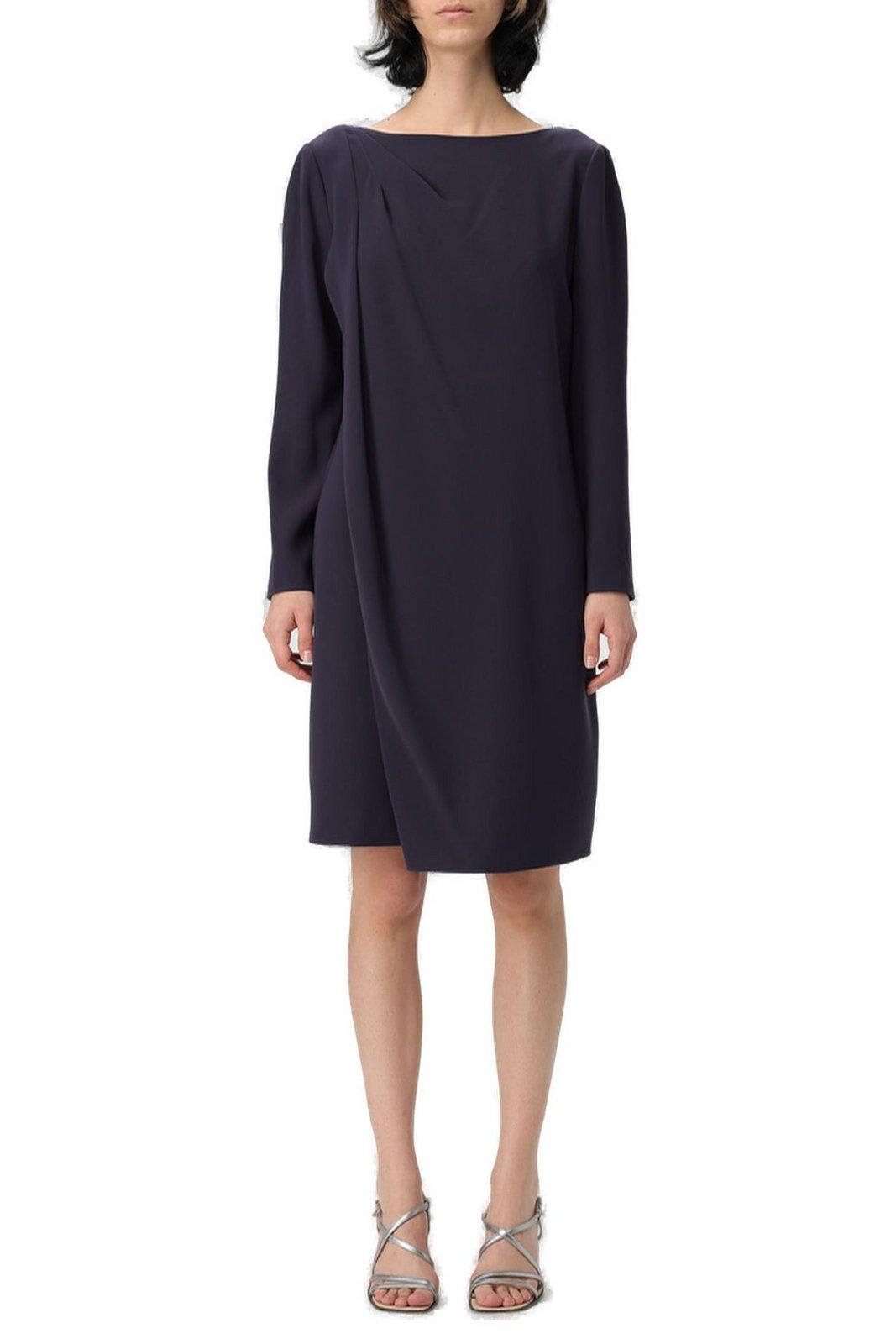 Emporio Armani Draped Short Dress Cuff Zips