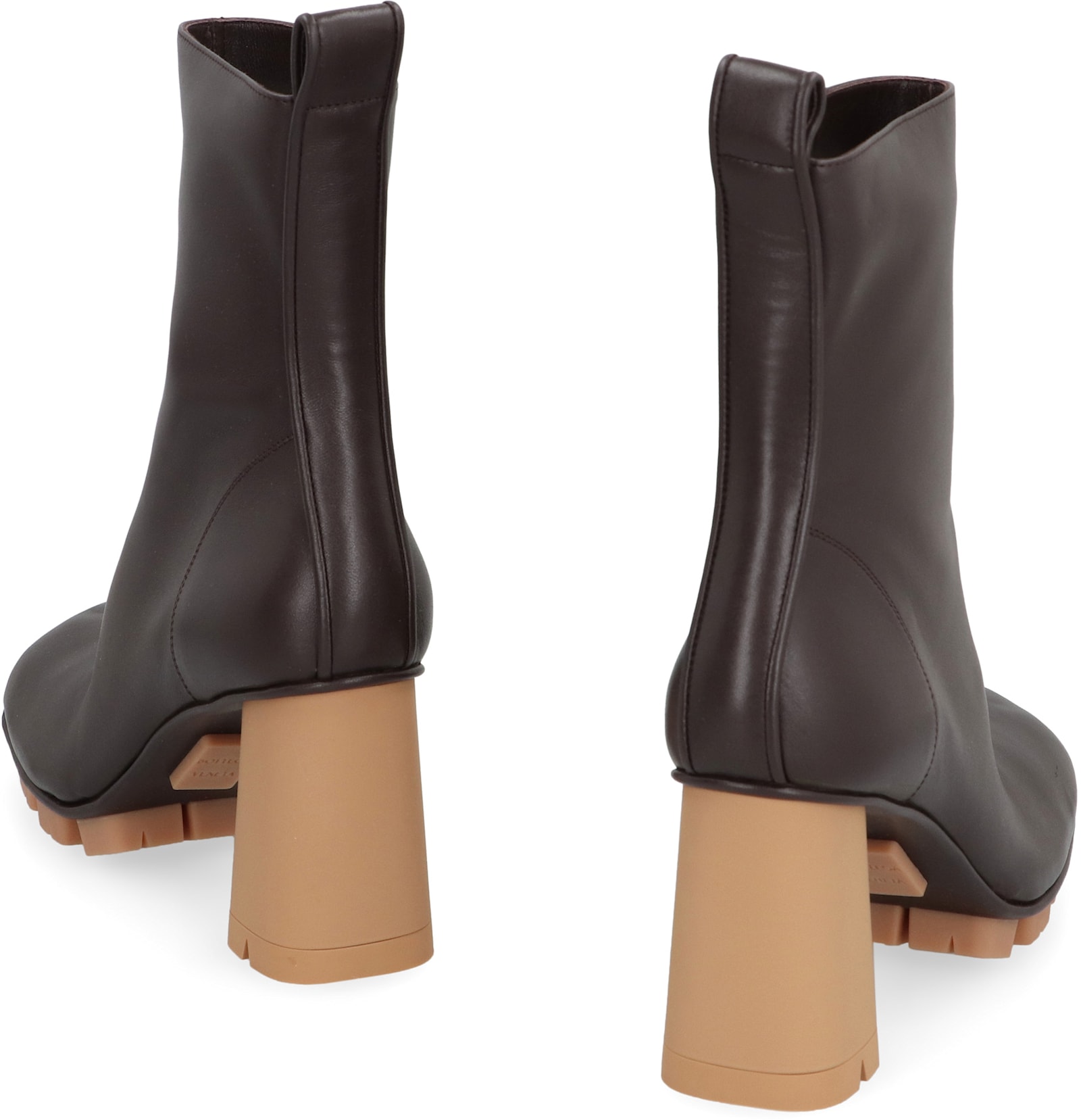 Bottega Veneta Shore 70 Nappa Leather Ankle Boots In Brown