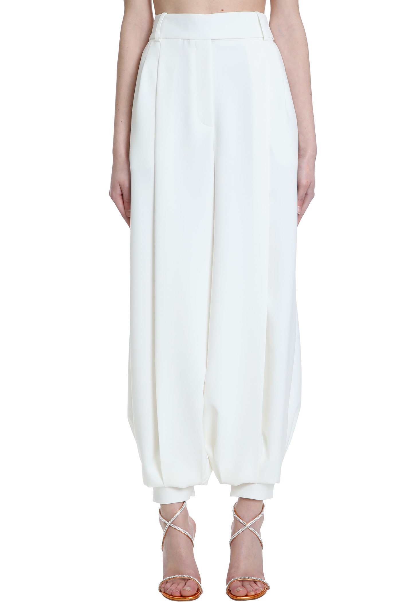 ALEXANDRE VAUTHIER PANTS IN WHITE POLYESTER,212PA1351