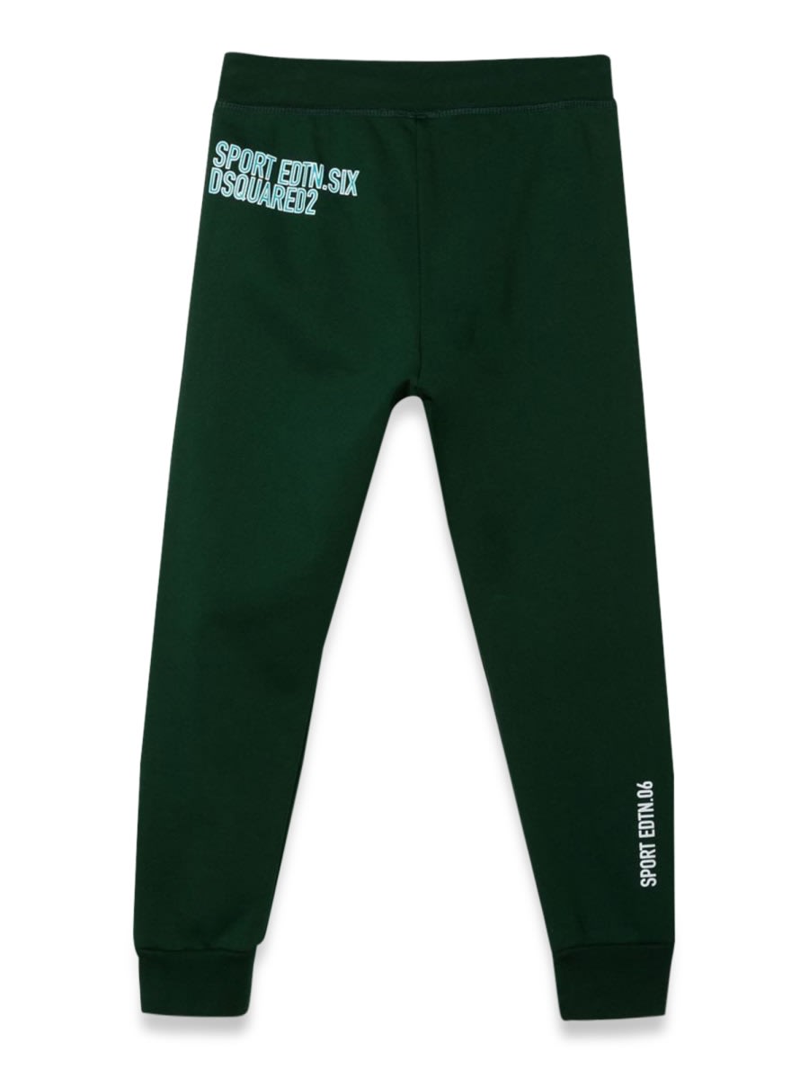 Shop Dsquared2 Plush Pants Leaf Logo On Front Leg In Green