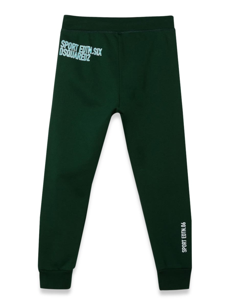 Shop Dsquared2 Plush Pants Leaf Logo On Front Leg In Green