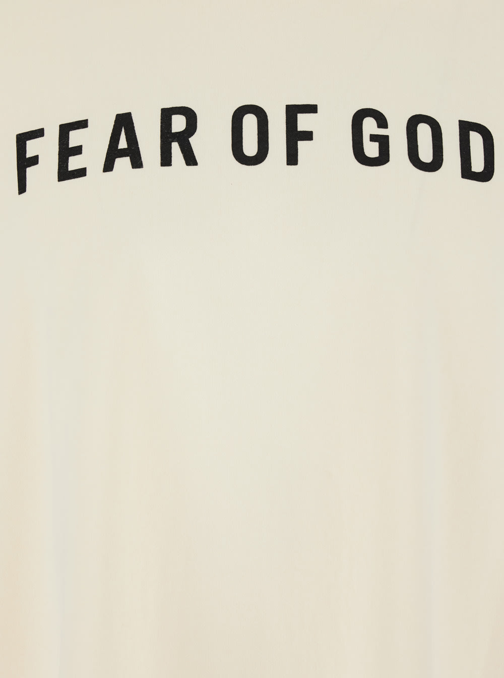 Shop Fear Of God Beiget-shirt With Contrasting Front Logo Print In Cotton Man