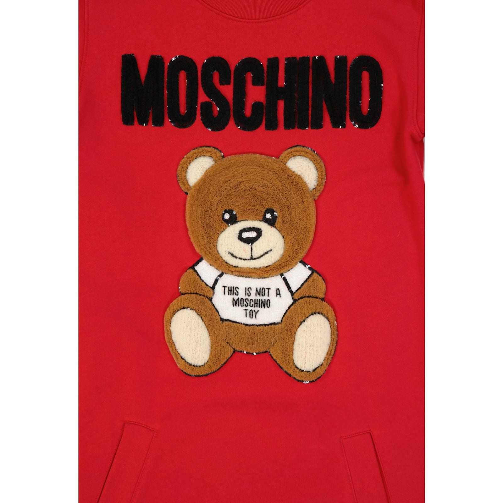 Moschino Couture Couture Cotton Teddy Dress In Red