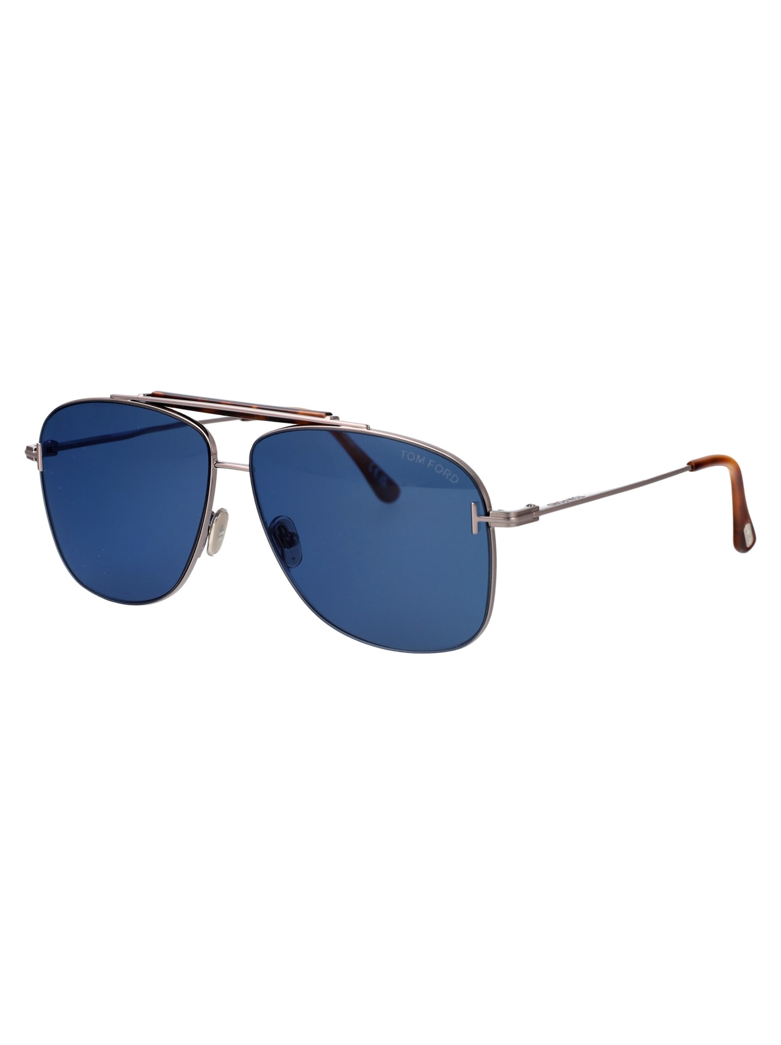 Shop Tom Ford Jaden Sunglasses In 14v Rutenio Chiaro Luc / Blu