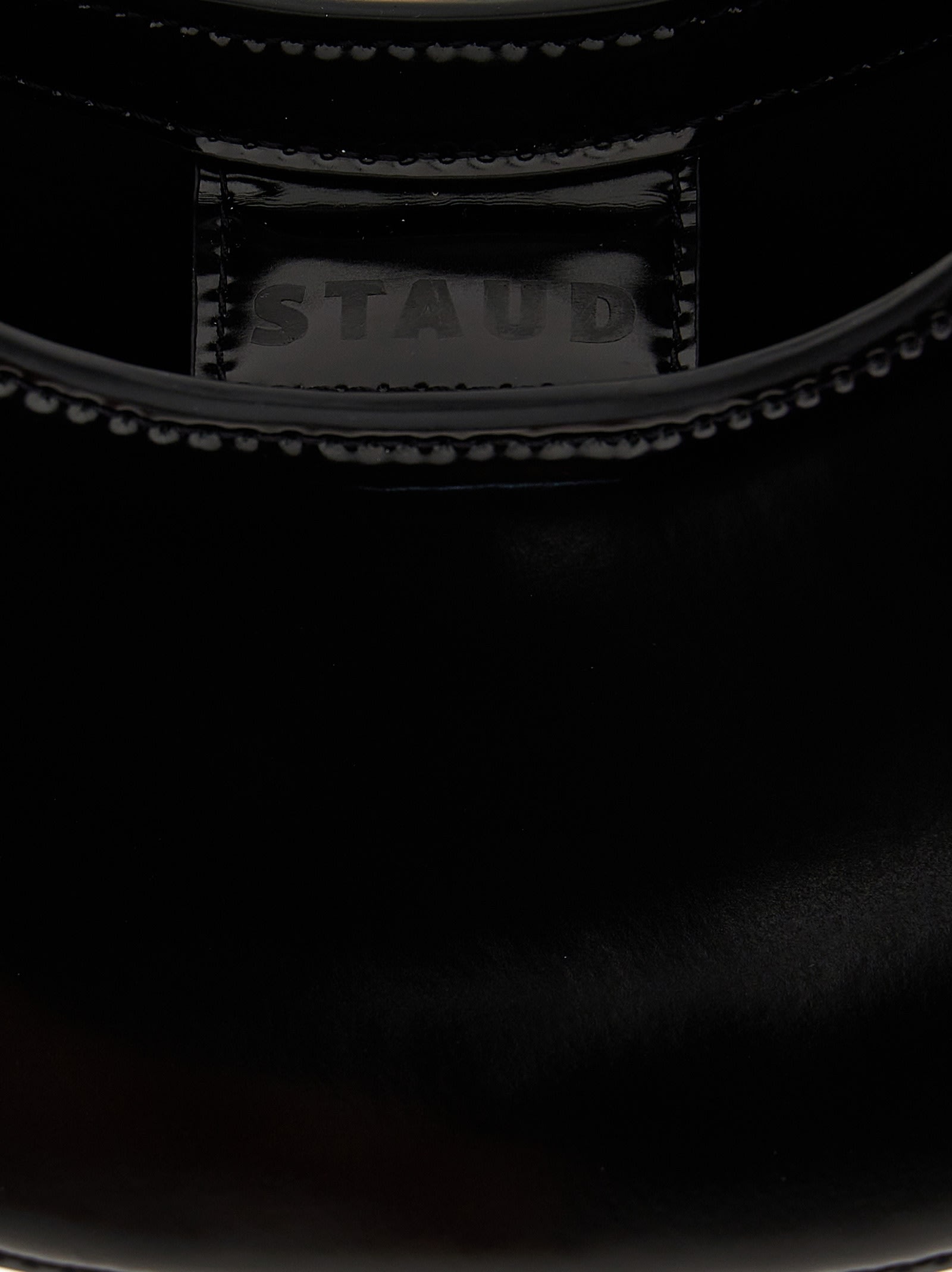 Shop Staud Goodnight Moon Handbag In Black