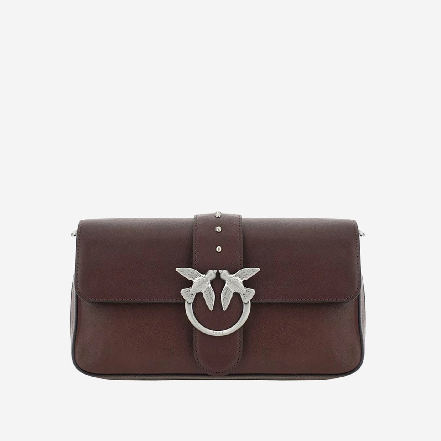 Pinko Medium Leather Classic Love Bag Slouchy Shoulder Bag With Zip In Brown