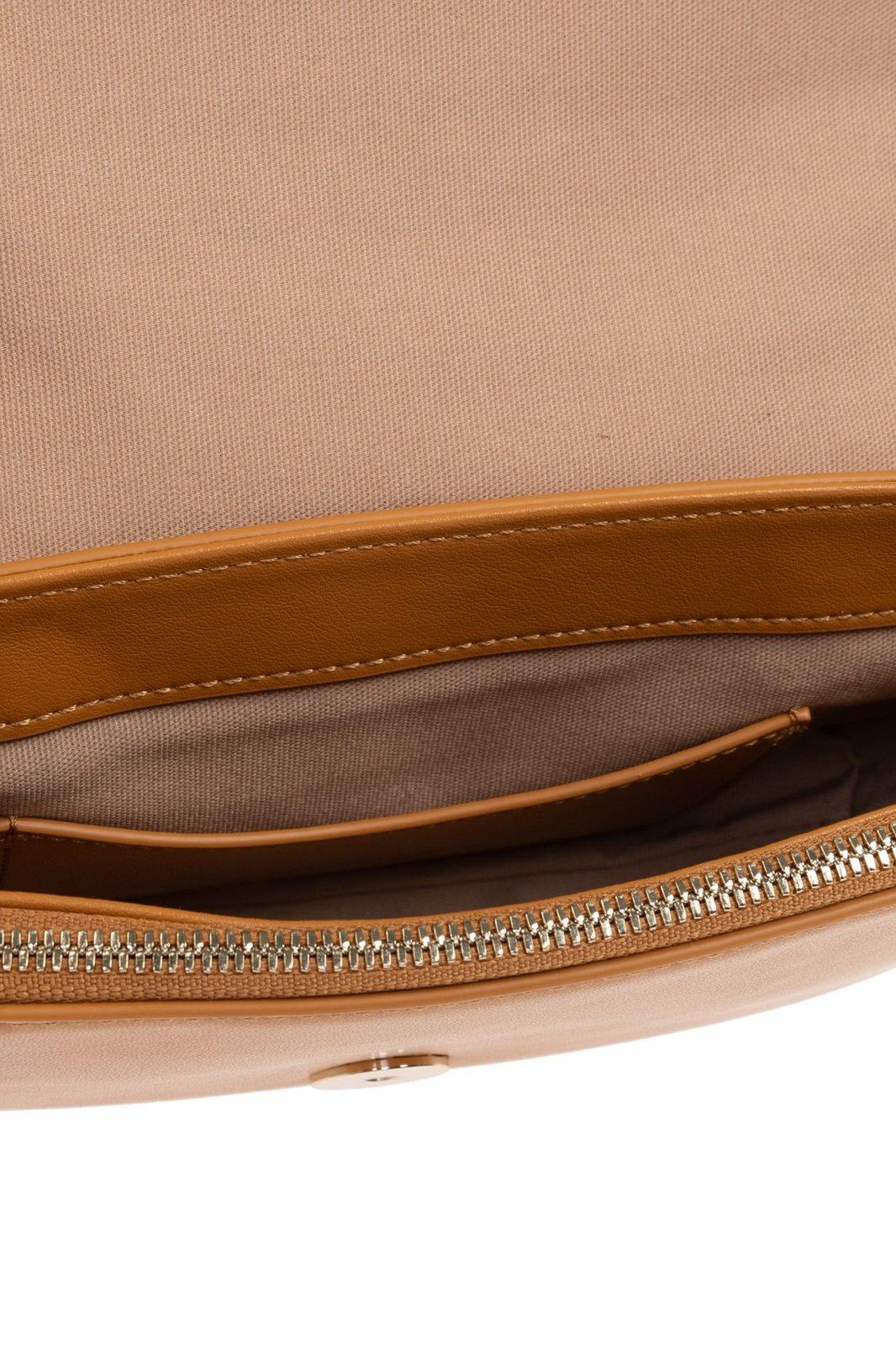 Emporio Armani Shoulder Bag With Decorative Weave In Caramello