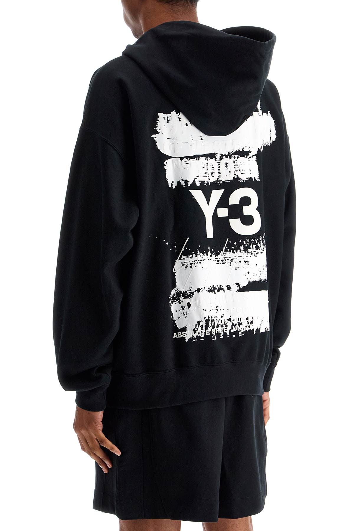 Shop Y-3 Graphic Coach Hoodie In Black