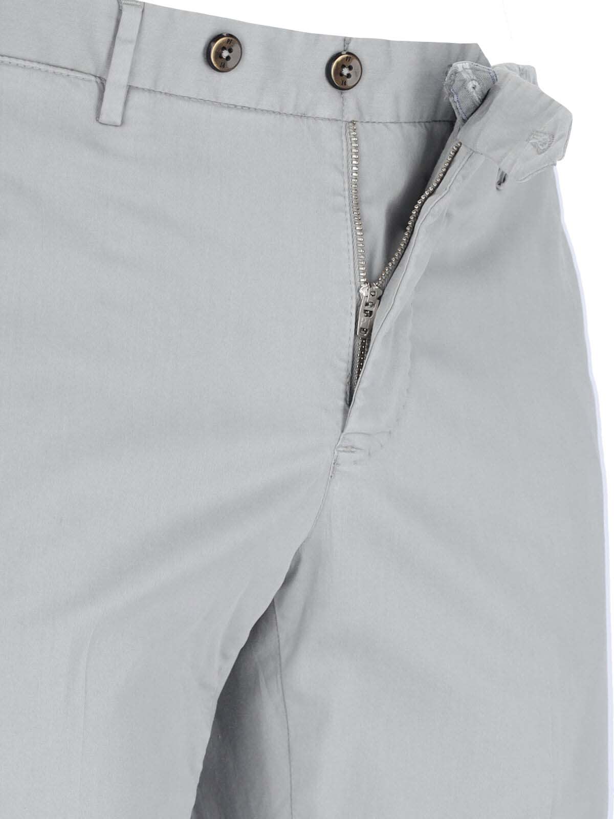 Pt Torino Superslim Grey Chinos With Straight Leg In Gray