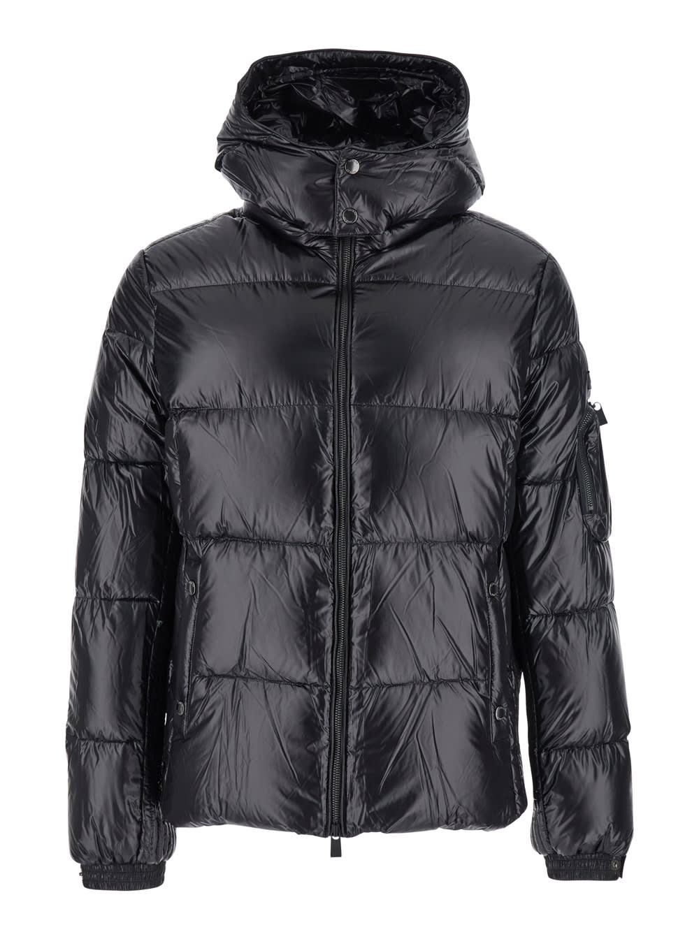 Tatras Belbo Black Down Jacket With Hood And Logo Patch On The Side In Tech Fabric Man In Black