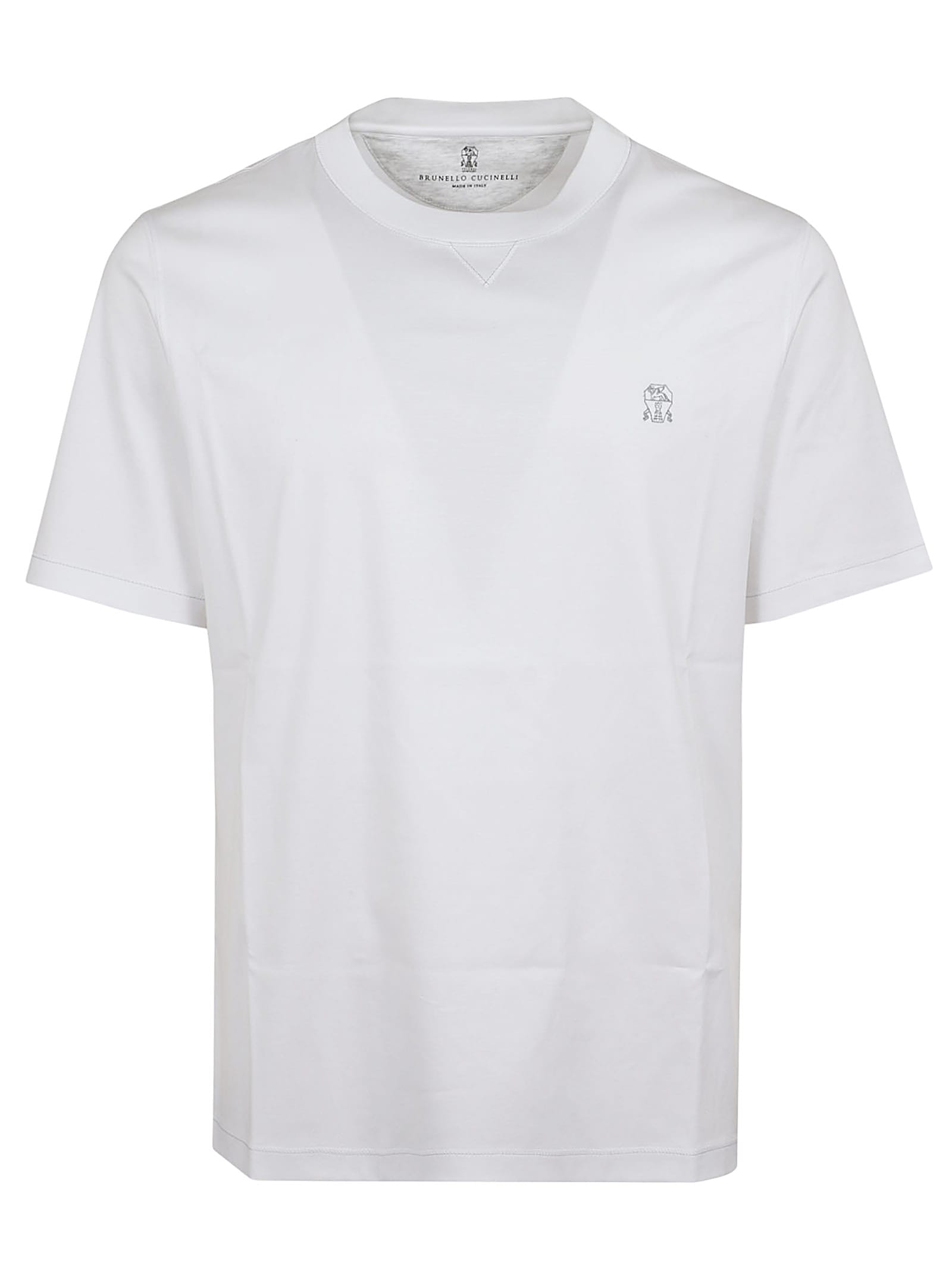 Shop Brunello Cucinelli T-shirt In Bianco Ottico Grigio