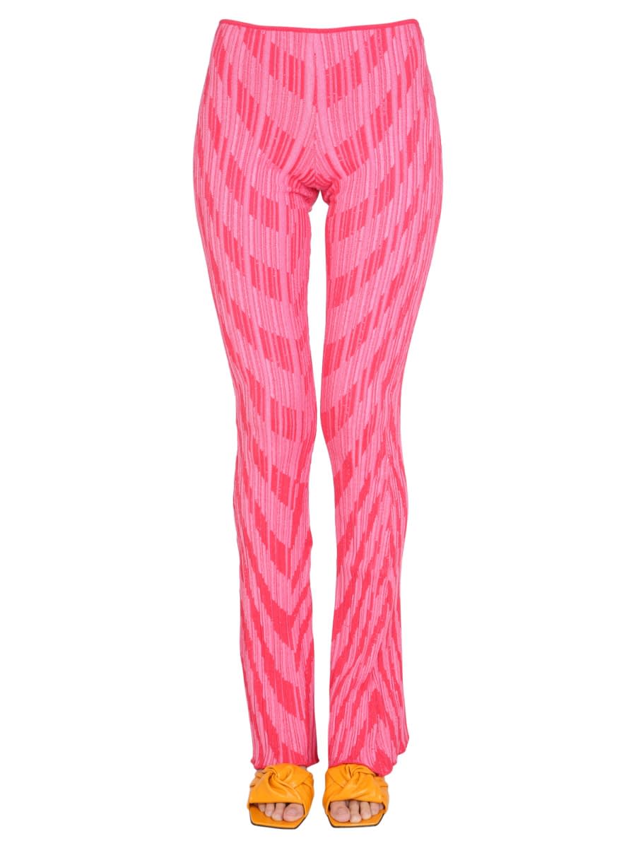 Shop Philosophy Di Lorenzo Serafini Striped Pattern Pants In Pink