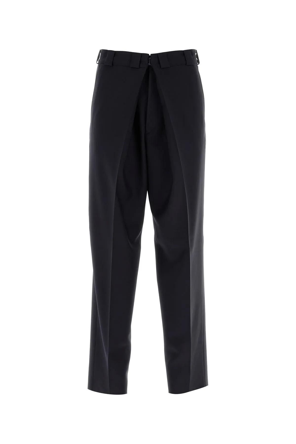 Shop Givenchy Midnight Blue Wool Blend Wideleg Pant