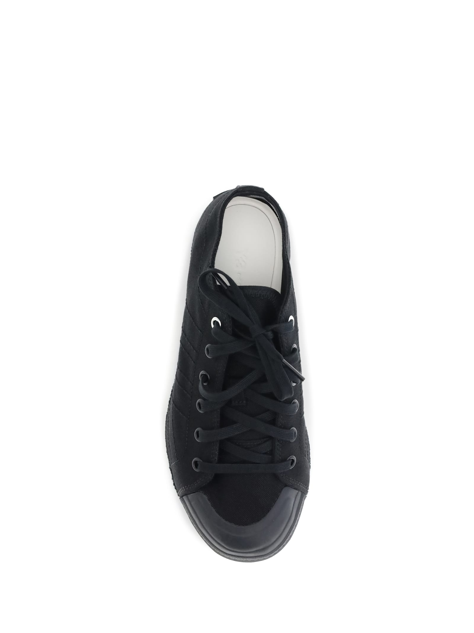 Y-3 Nizza Low Sneakers In Black Canvas In Black