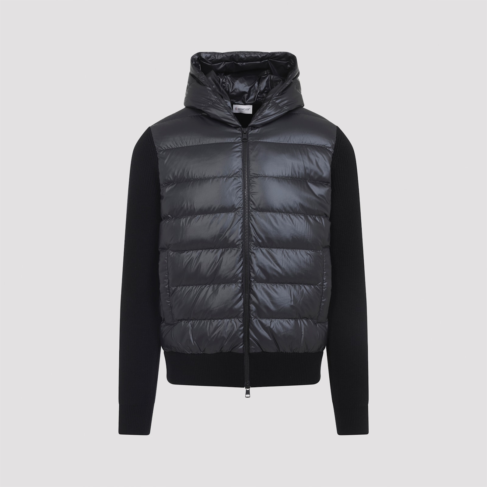 Moncler Padded Wool Zip-up Hoodie Clothing In Blue