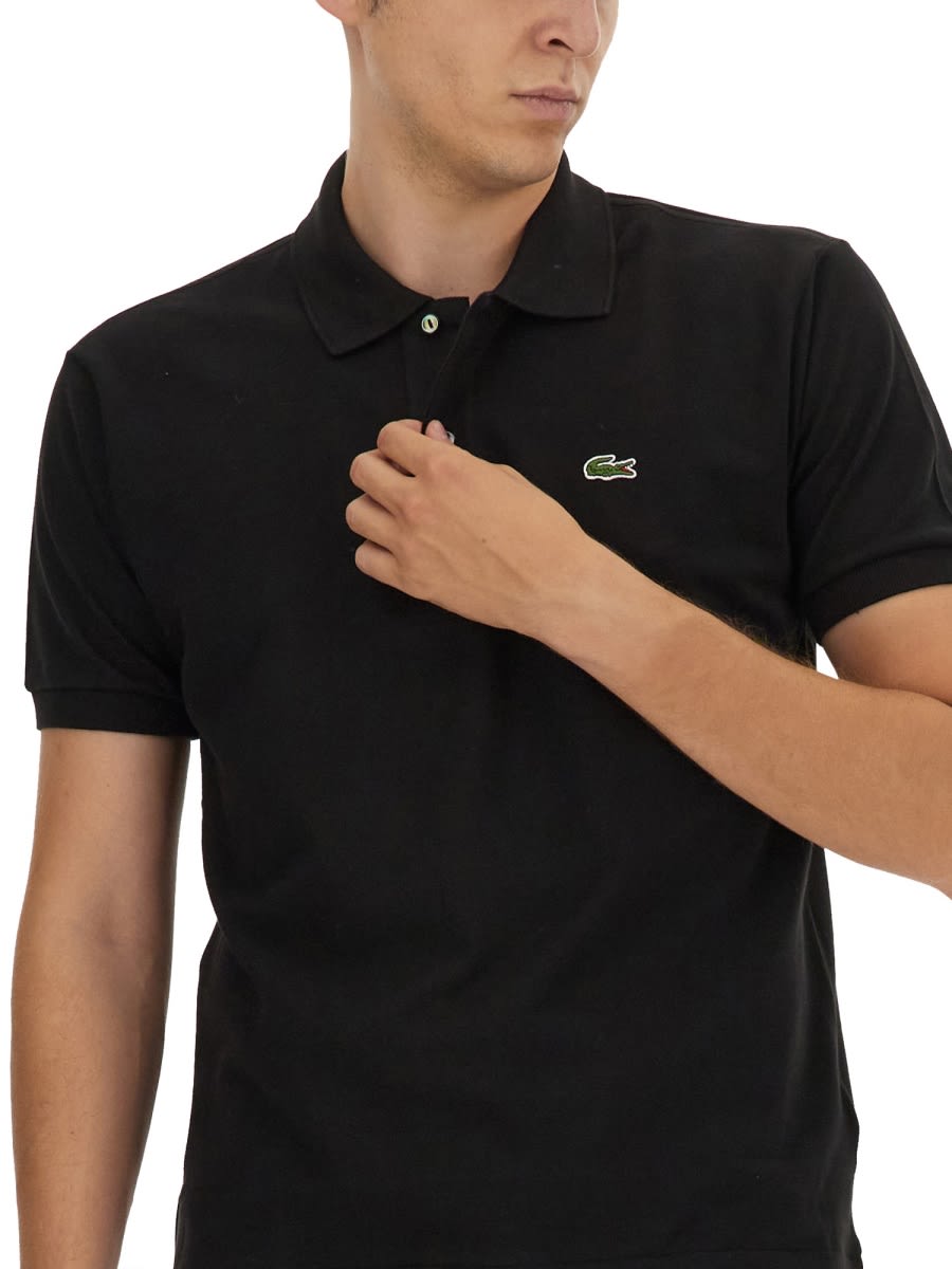 Shop Lacoste Polo With Logo In Nero