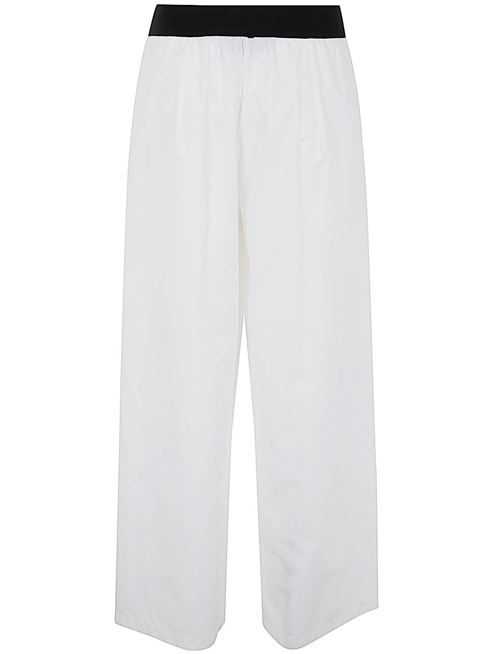 Shop Maria Calderara Long Wide Pants In Milk