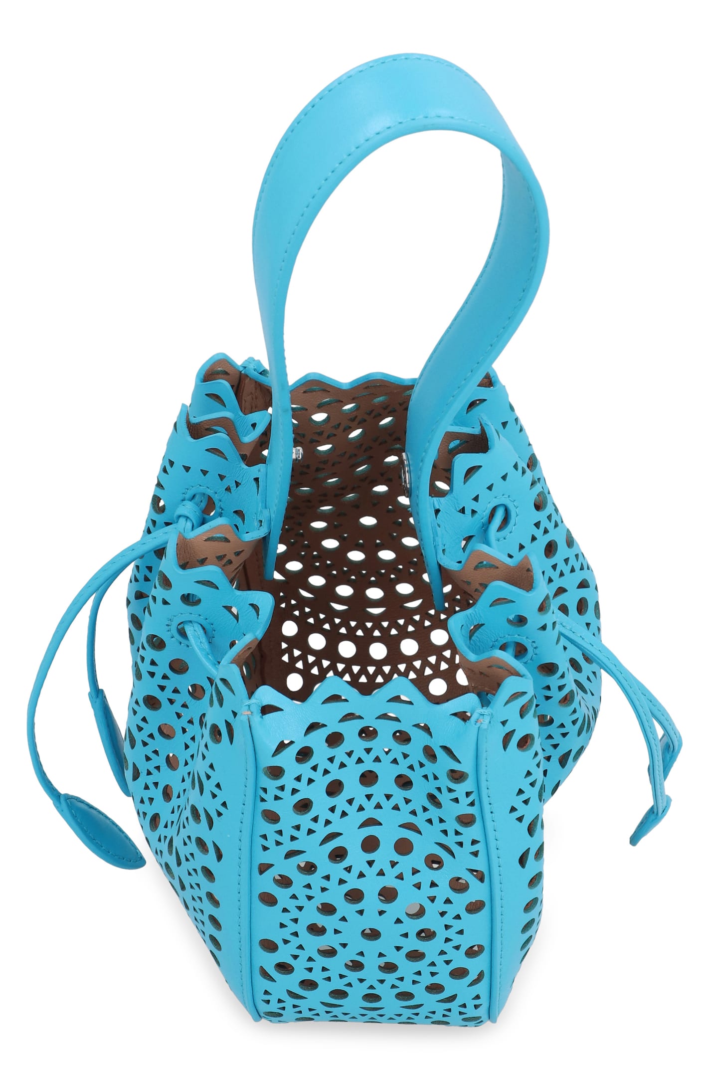 Shop Alaïa Rose Marie Leather Handbag In Blue