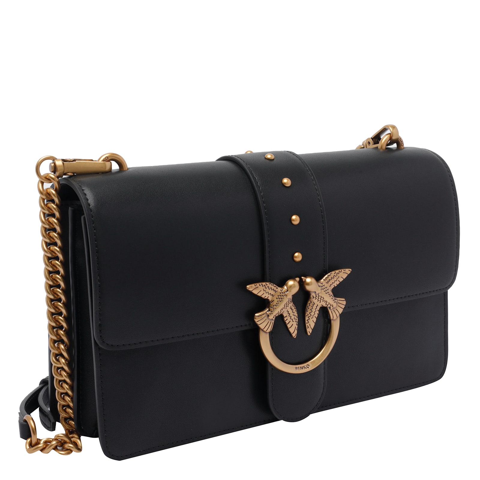 Pinko Love One Antique Gold Green Shoulder Bag