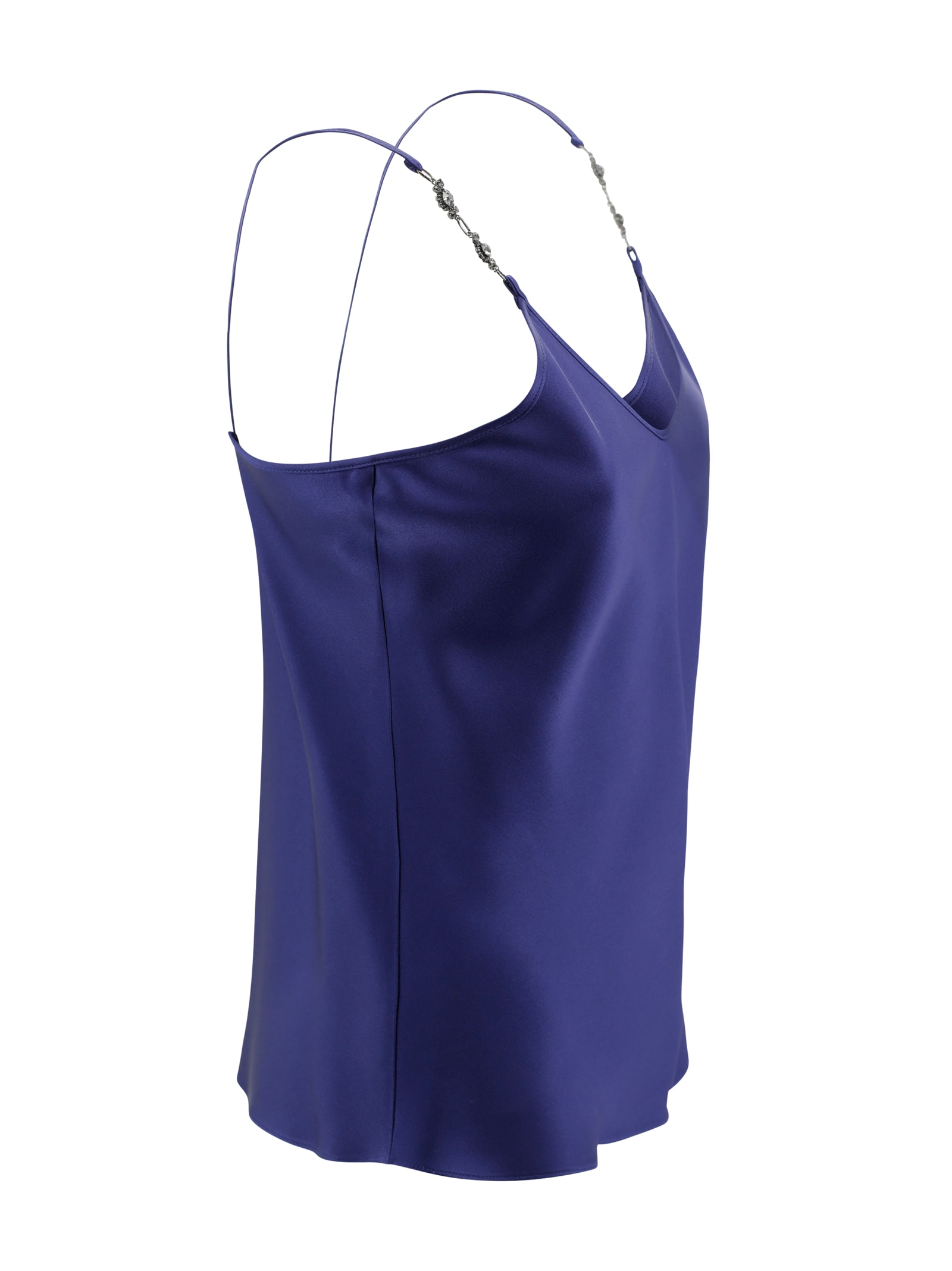 Max Mara Studio Afelio Satin Tank Top In Blue
