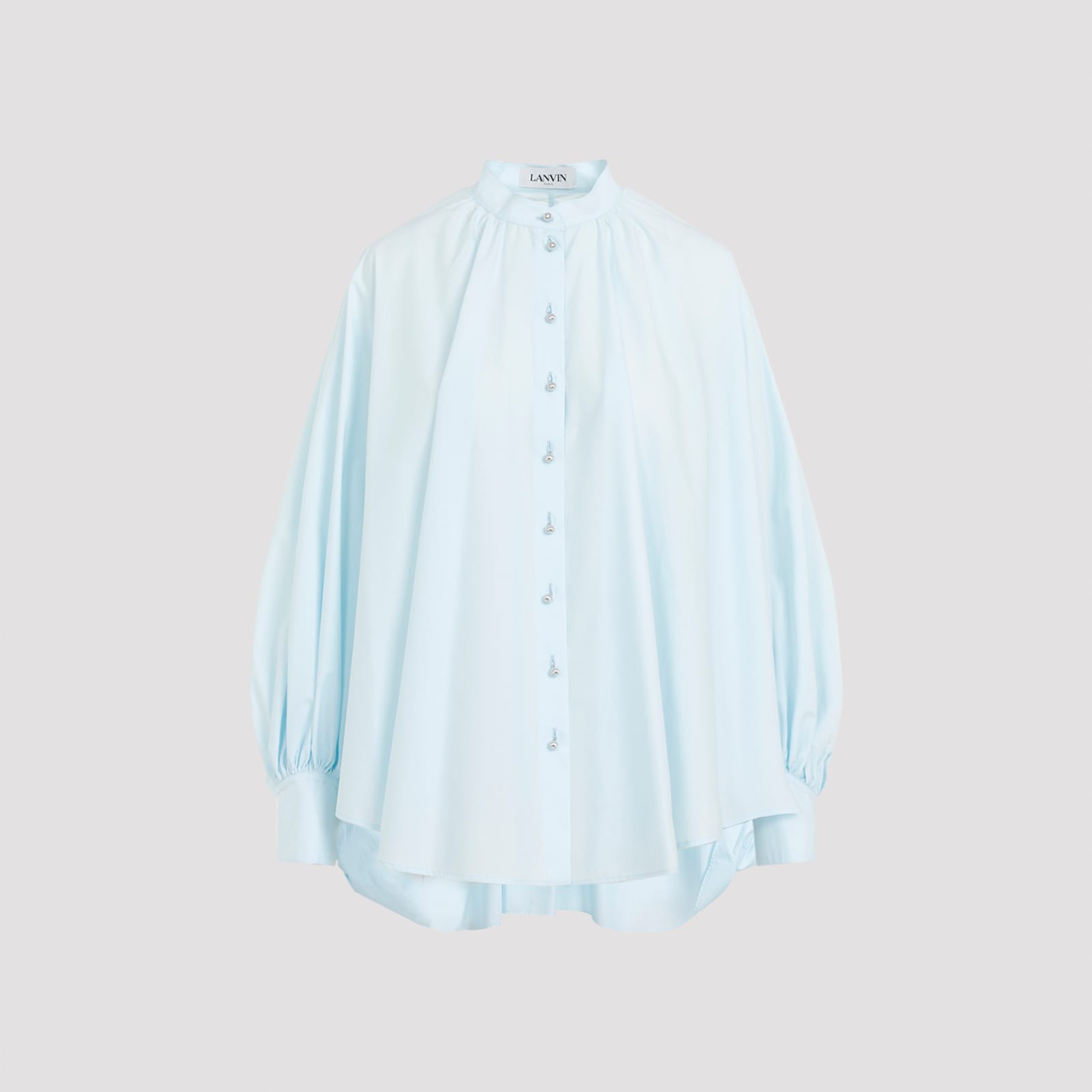 Shop Lanvin Puff Sleeve Shirt In  Blue