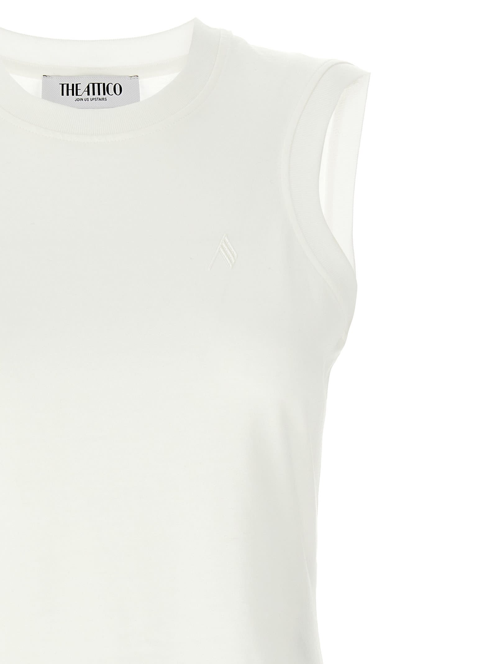 Attico Reese Cotton Jersey Tank Top In White