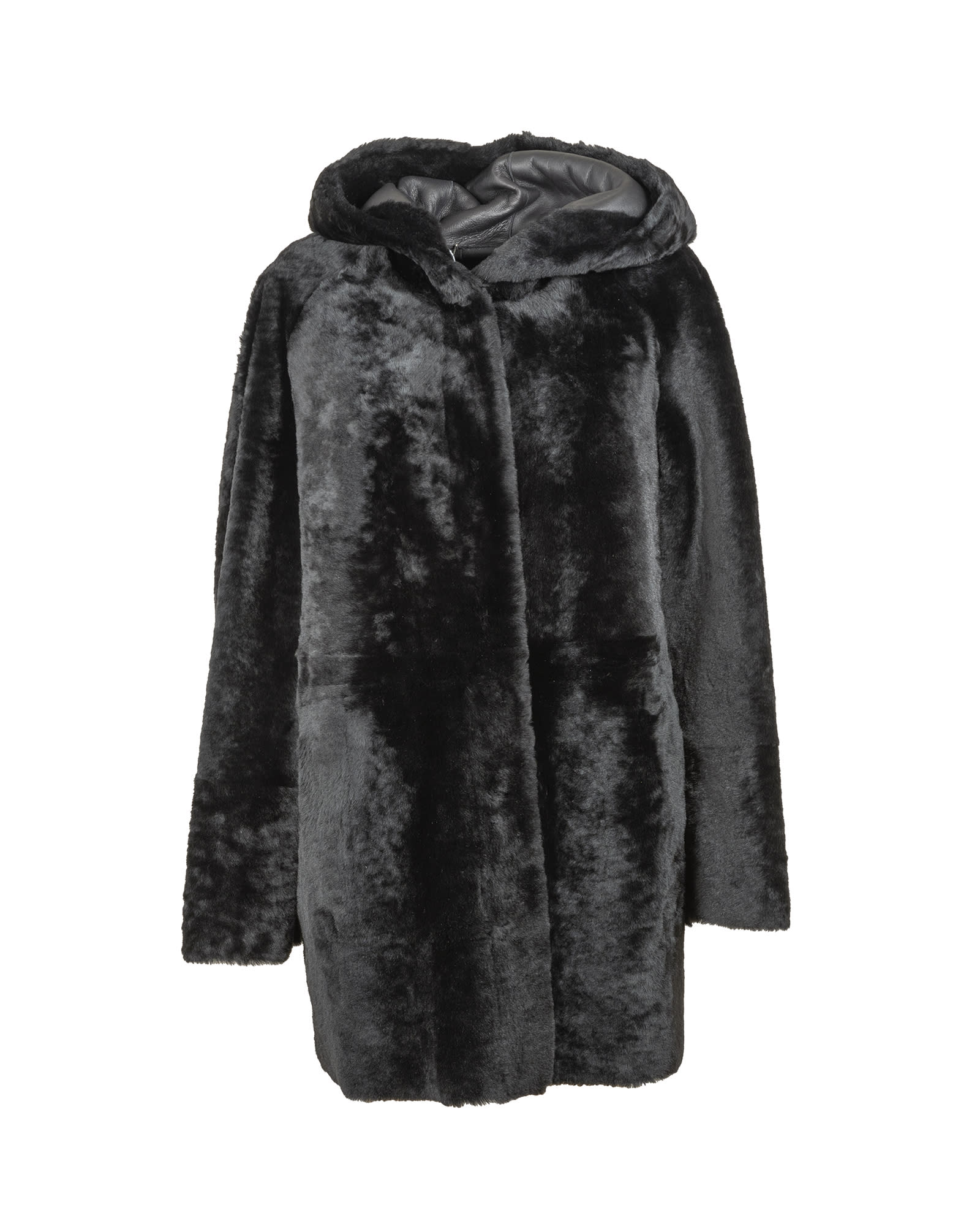 Drome black shearling coat